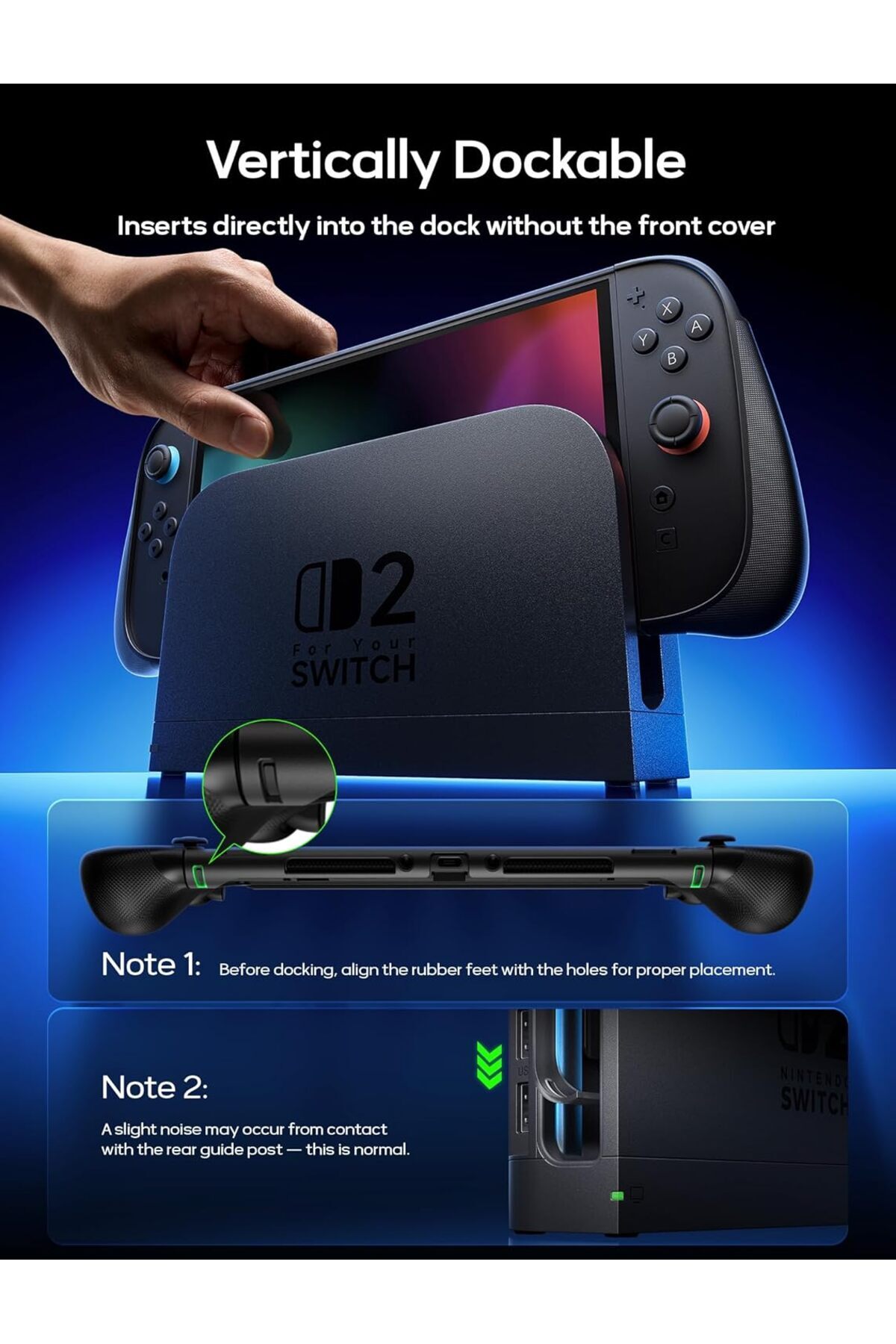 jsaux-Separate Protective Case for Switch 2 | TPU Middle Frame & PC Face Cover | Non-Slip Ergonomic 5
