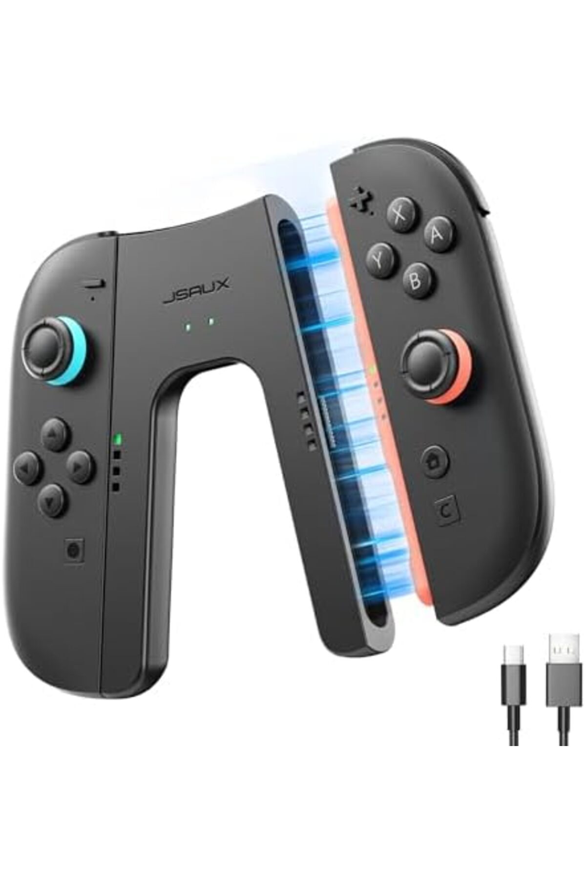 jsaux-Switch 2 Charging Grip for Nintendo Switch 2, Magnetic Grip Controller Compatible with Switch 2
