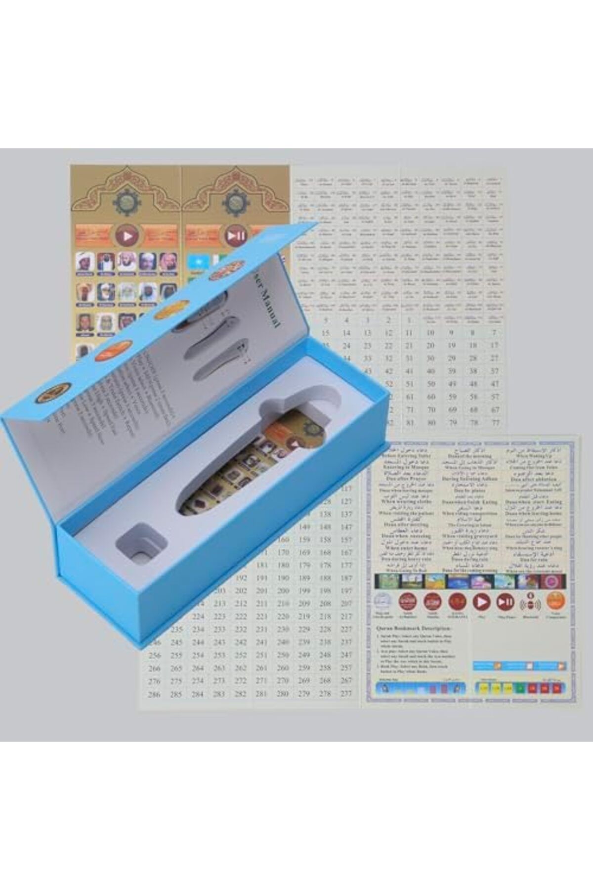 Generic-UUSOWARM Quran Pen Reader, 16G Digital Quran Reader Translator with Multilingual 25 Reciters, Rechar 4