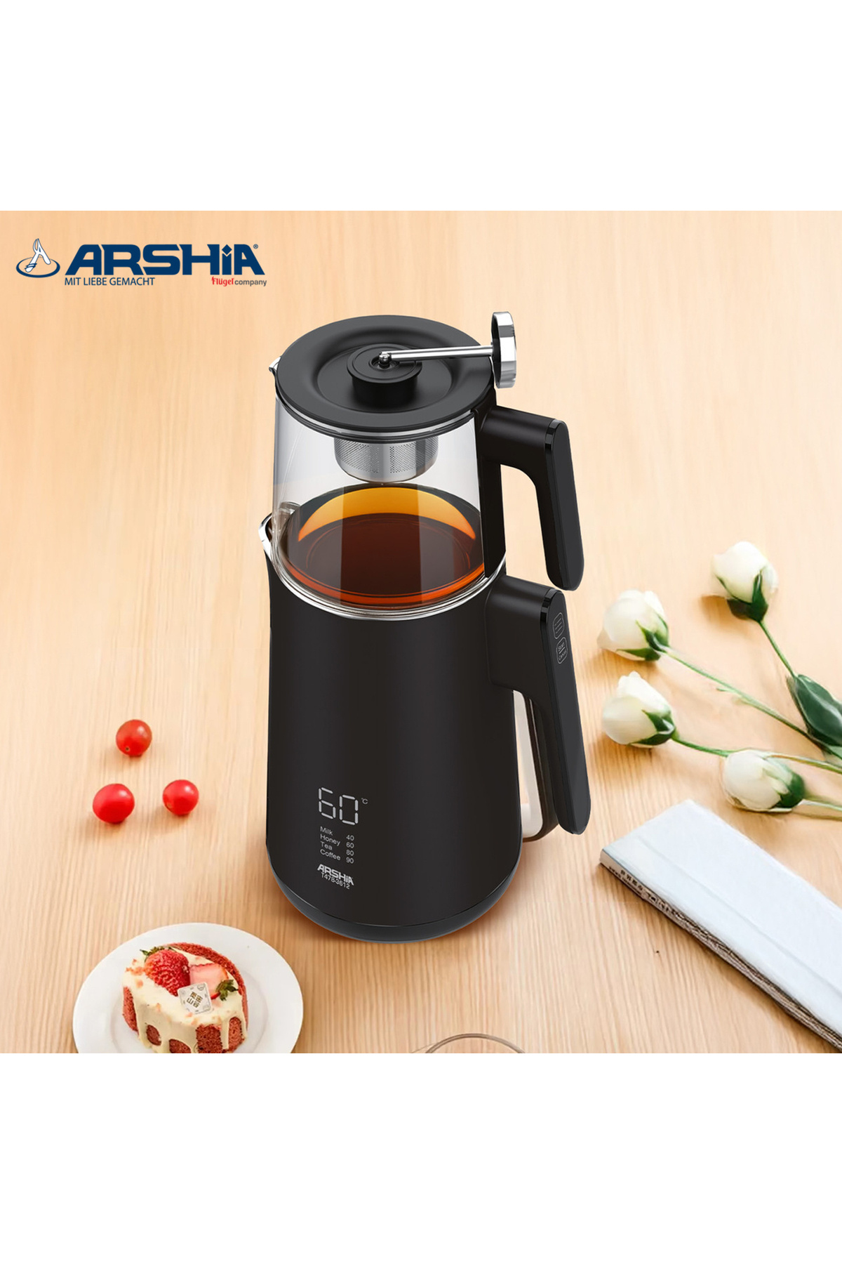 Arshia-Arshia Electric Tea Maker - Digital Temperature Control Display and Stylish Design 7