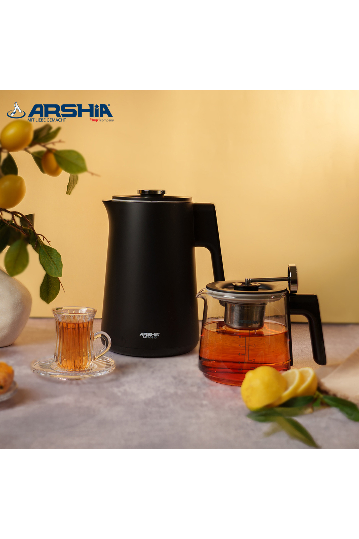 Arshia-Arshia Electric Tea Maker - Digital Temperature Control Display and Stylish Design 4