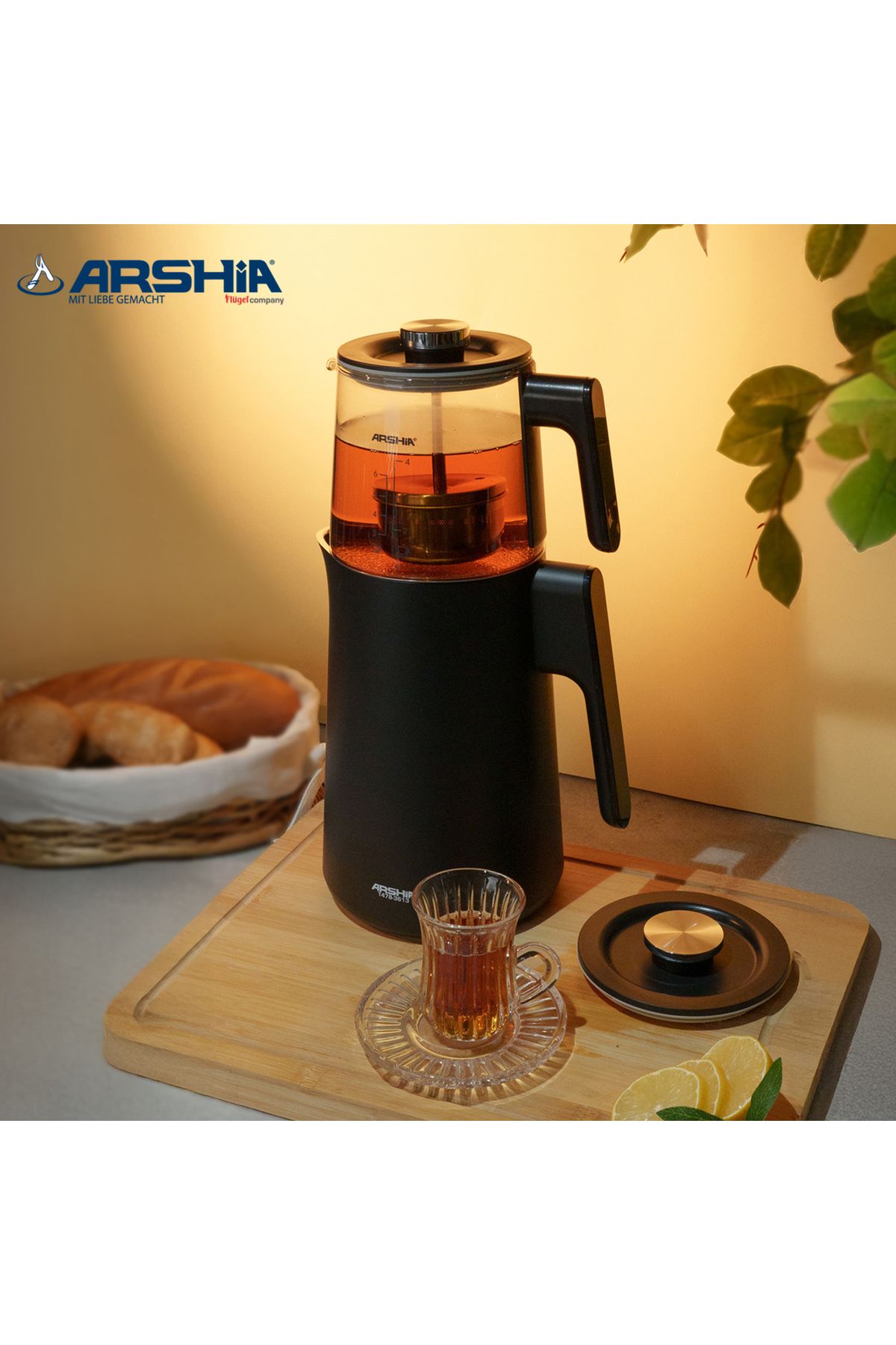 Arshia-Arshia Electric Tea Maker - Digital Temperature Control Display and Stylish Design 8