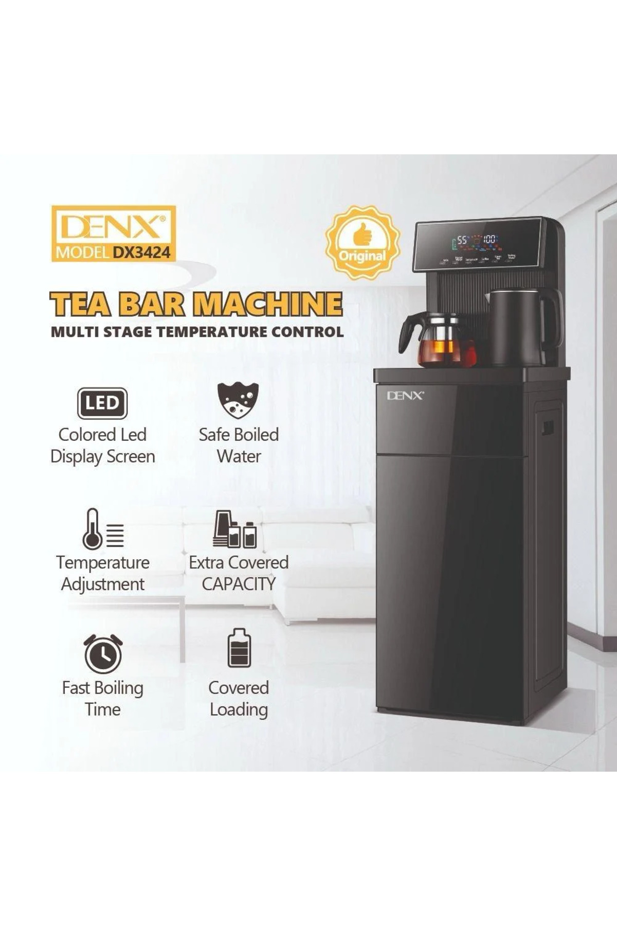 Denx-Dinx DX3424 Coffee and Tea Maker with Water Pump, Multi-Temperature Control, LED Display 4