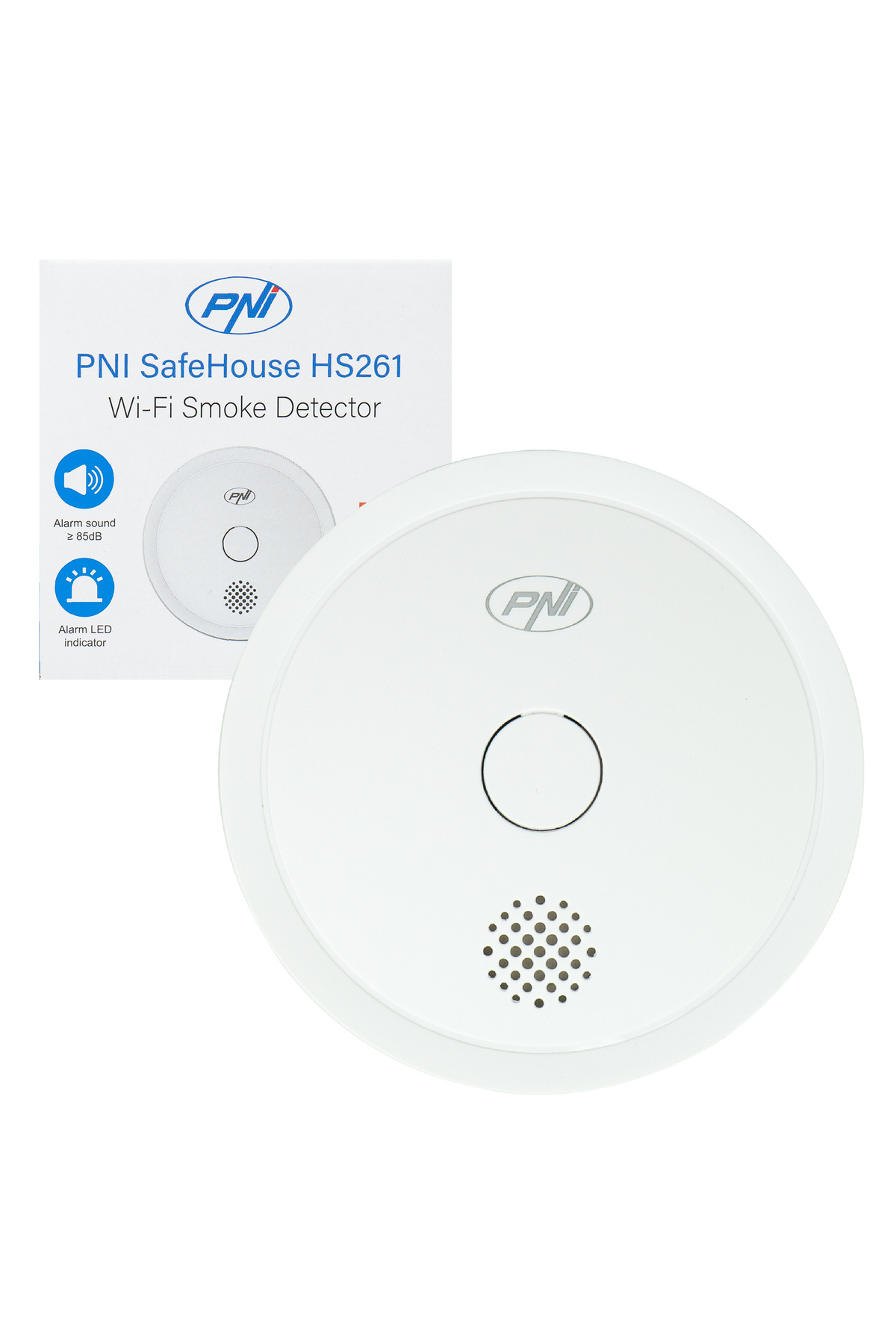 PNI-Smoke sensor SafeHouse HS261 with Wi-Fi, control from Tuya Smart application, 3V battery supply 1