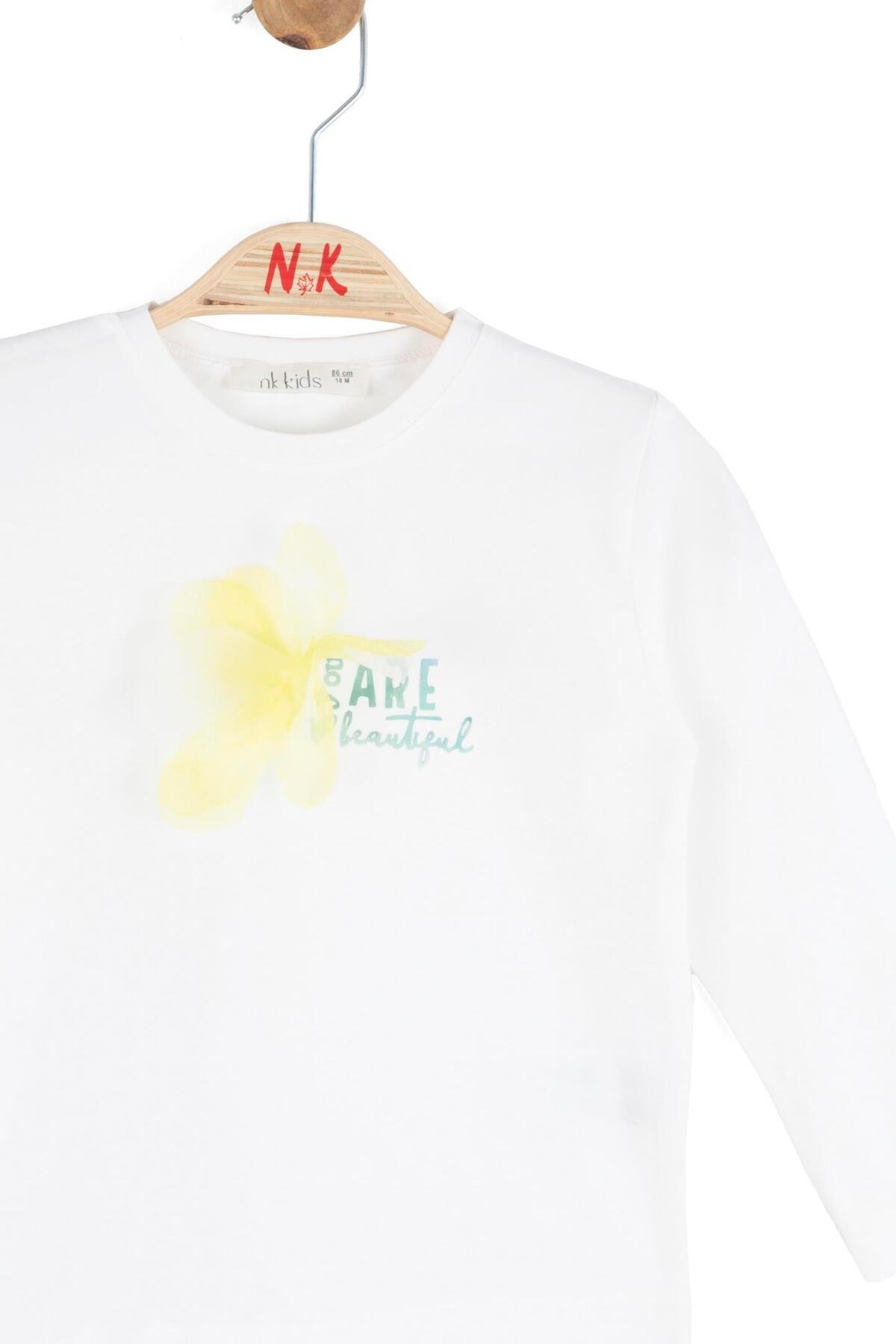 NK Kız Bebek Beautıful Sweatshirt 1-4 Yaş Ekru fotoğrafı 3 (önizleme)