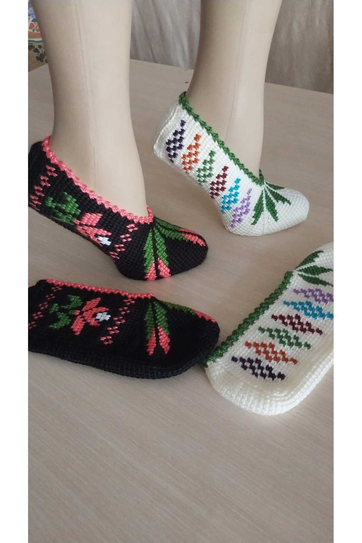 Papatyam-2 Pieces of Hand Knitted Dowry Tunisian Handmade Booties/Tunisian Handmade Booties/Handmade Booties/Knitted Booties/Tunisian/Handmade/Bundle 2