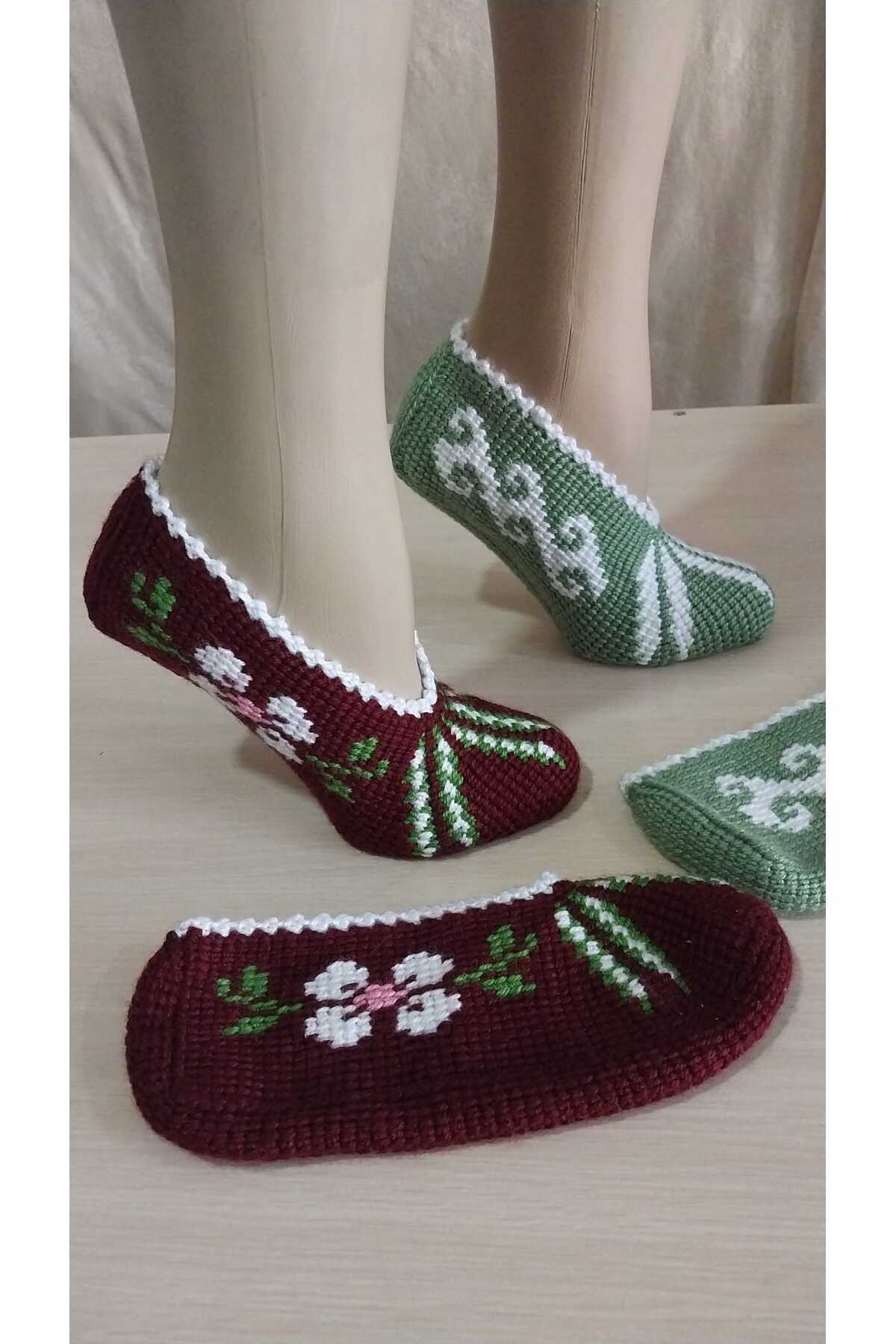 Papatyam-2 Pieces of Hand Knitted Dowry Tunisian Handmade Booties/Tunisian Handmade Booties/Handmade Booties/Knitted Booties/Tunisian/Handmade/Bundle 2