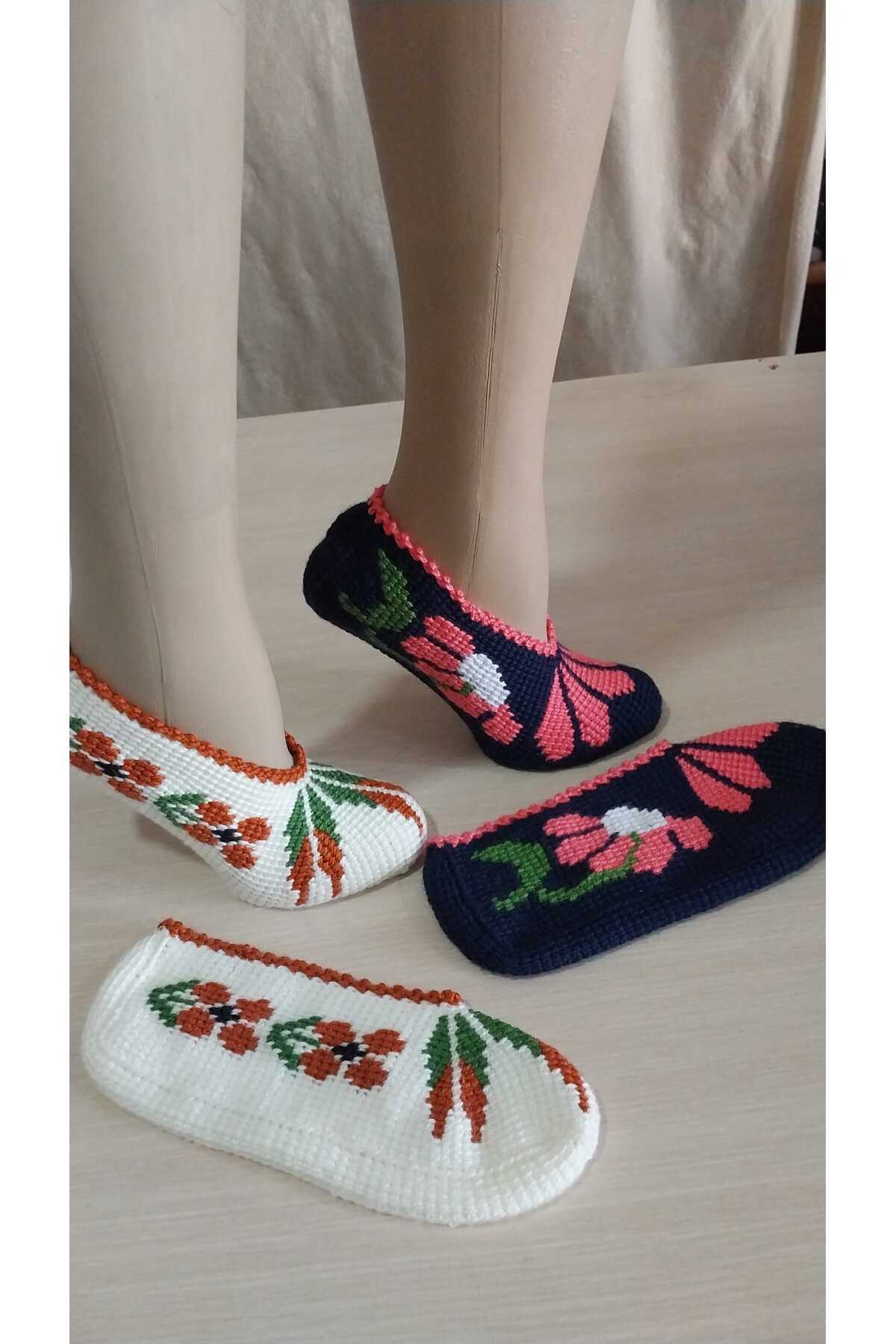 Papatyam-2 Pieces of Hand Knitted Dowry Tunisian Handmade Booties/Tunisian Handmade Booties/Handmade Booties/Knitted Booties/Tunisian/Handmade/Bundle 1