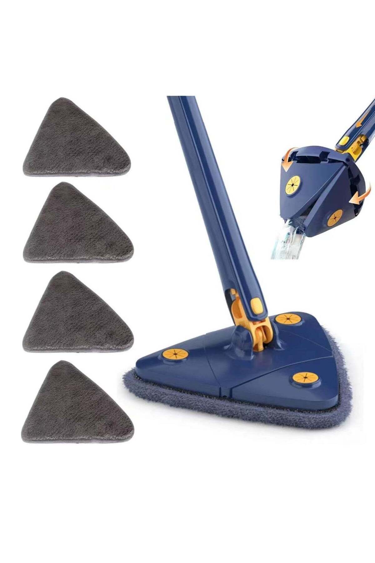 Generic-ELTRAZONE 360Â° Rotatable Adjustable Cleaning Mop â€“ 52.1'' Telescopic Triangular Mop with Automat 1