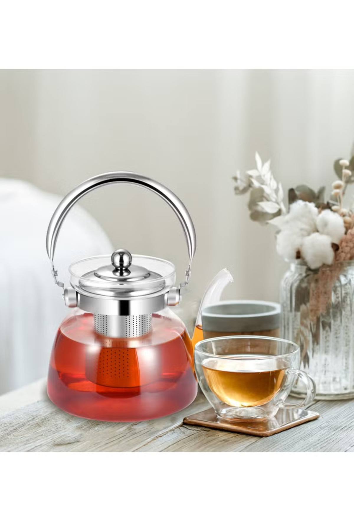 🫖 إبريق شاي زجاجي فاخر DAC-56104 – سعة 1600 مل مقاوم للحرارة