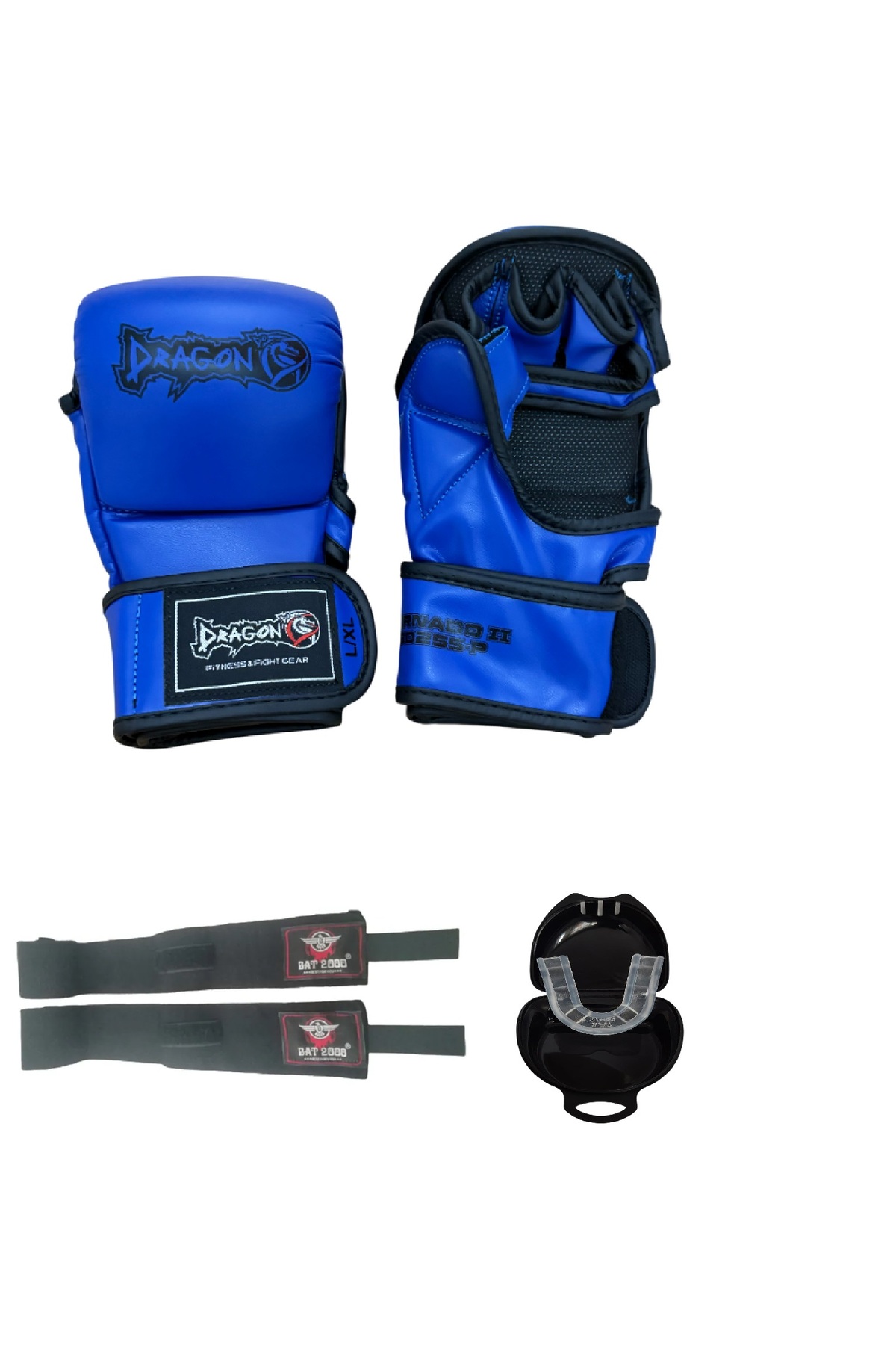Dragondo Tornado MMA Eldiveni BLACK Bandaj + Dişlik 3'lü Set MMA