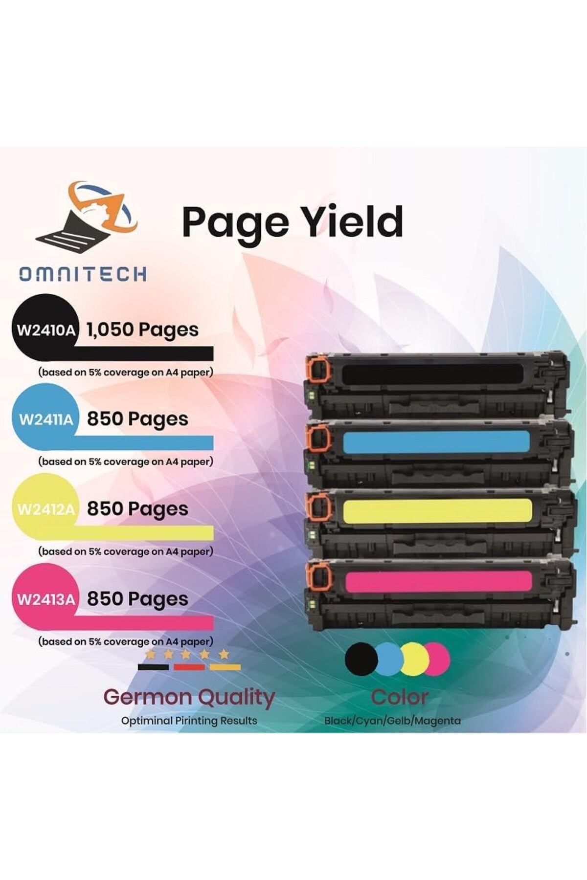 Omnitech-Omni Tech 216A High Yield Toner Cartridge Multipack – Compatible with HP Color LaserJet Pro M155dw 7