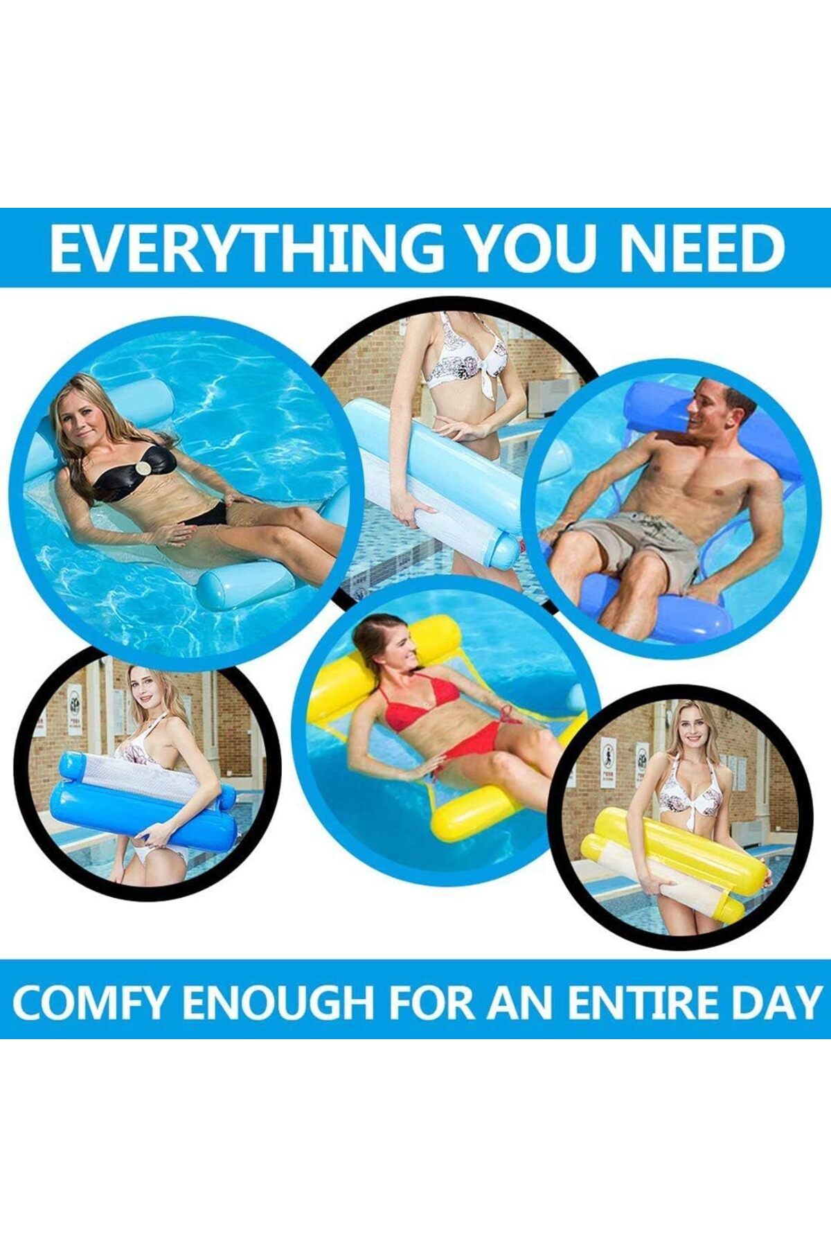 erorex-Inflatable Water Hammock Water Hammock Pool Lounger 4 1 Multi Purpose Floating Bed Lounge Chair 4