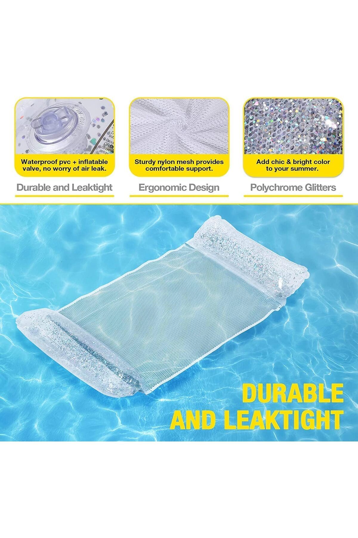 erorex-4 1 2 Pack Inflatable Swimming Pool Float Row Inflatable Pool Lounge Floats Multi Purpose Water 7
