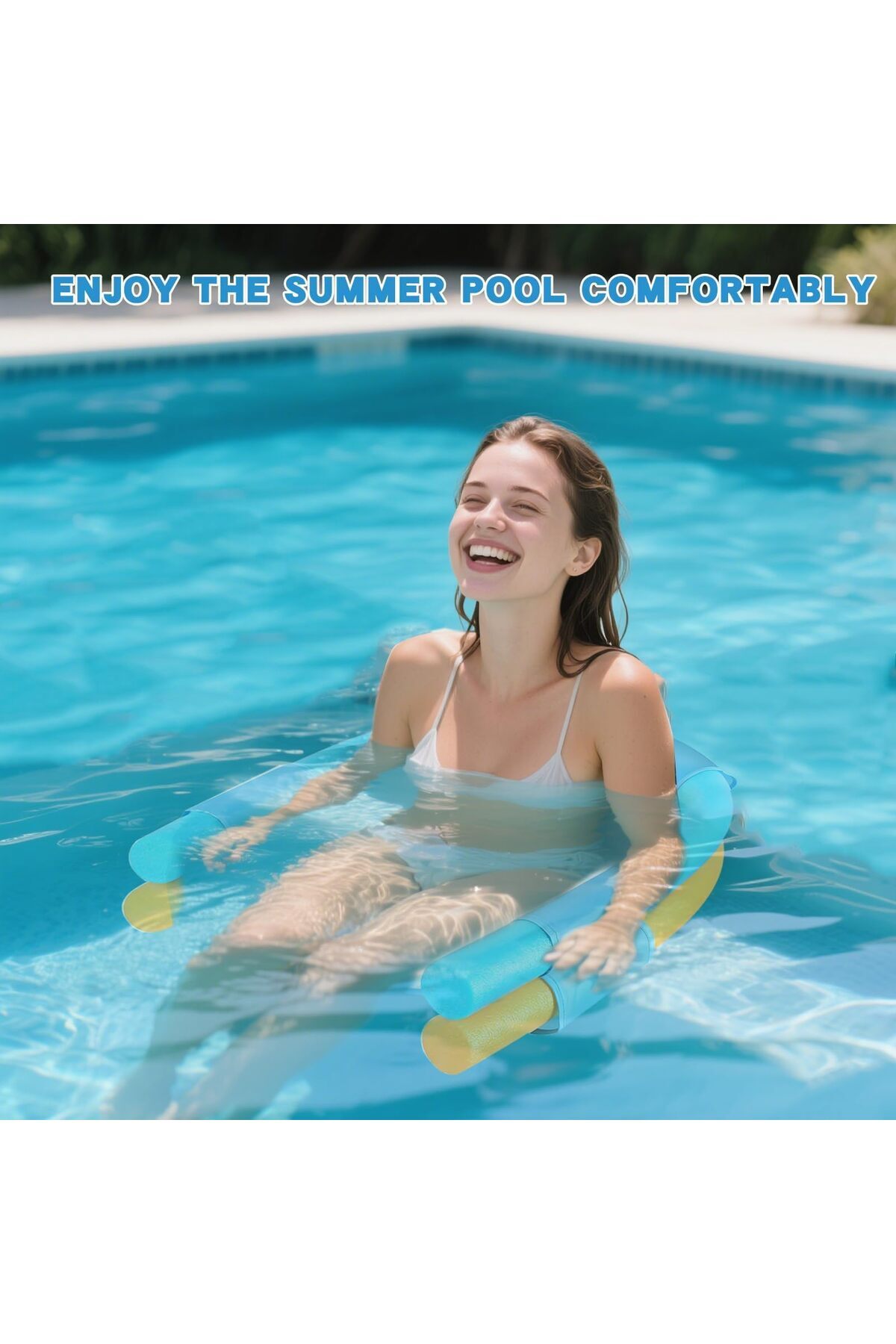 erorex-Set 3 Oversized Pool Noodle Chairs Comfortable Floating Pool Chairs Adults Kids Mesh Sling Pool 4