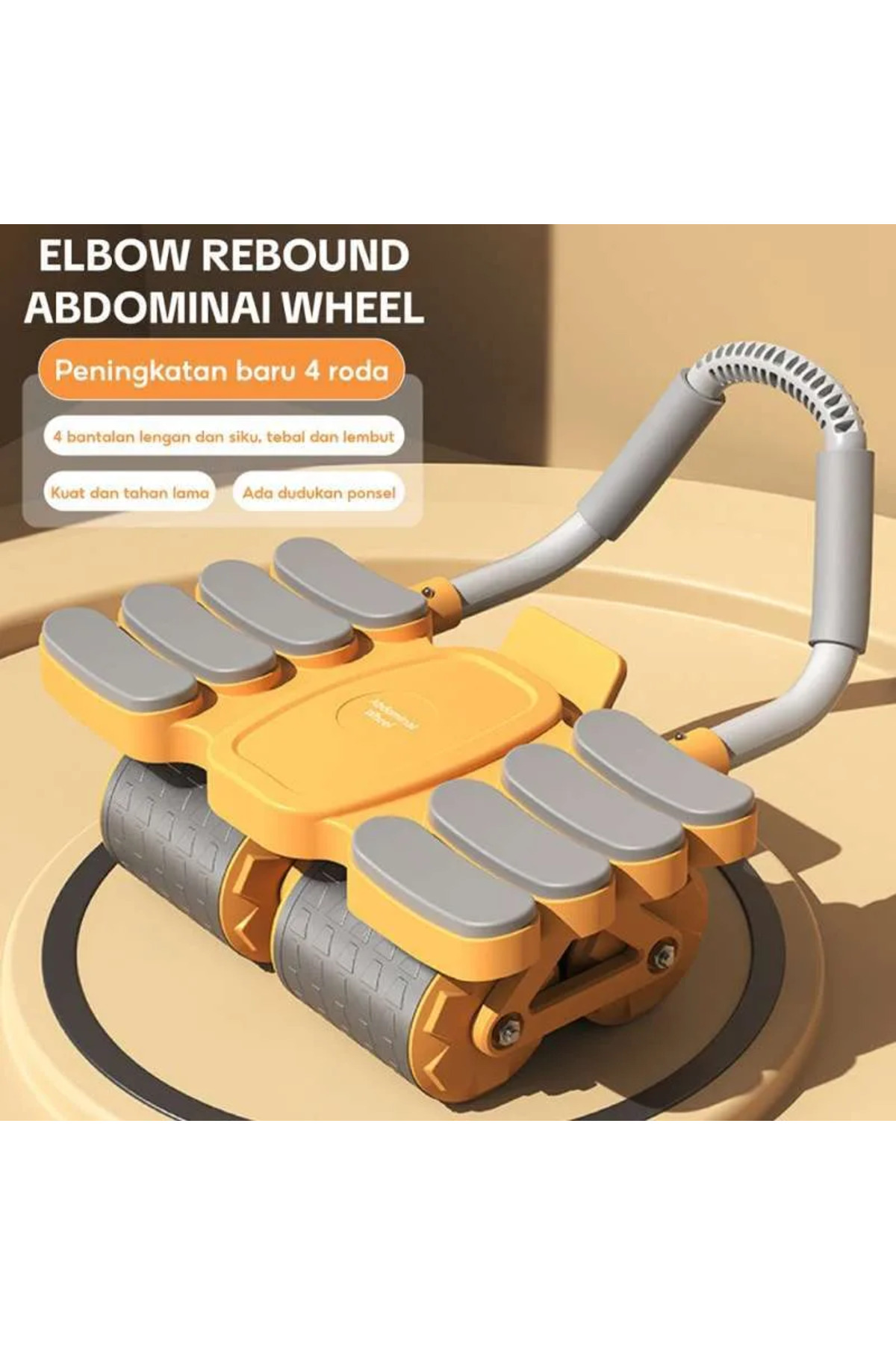عجلة تمارين البطن مع ارتداد تلقائي ودعم للكوع معدات لياقة منزلية لحرق الدهون وشد الجسم,عجلة ارضية