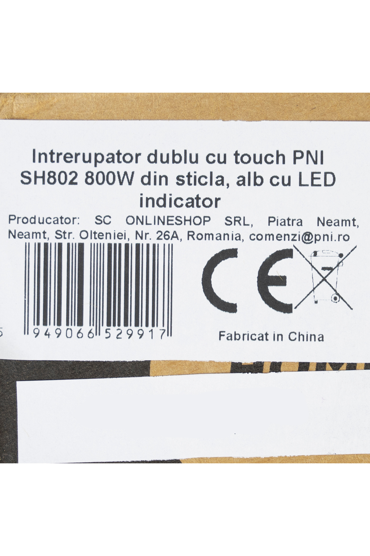 PNI-Double switch with touch SH802 800W made of glass, white with LED indicator 5
