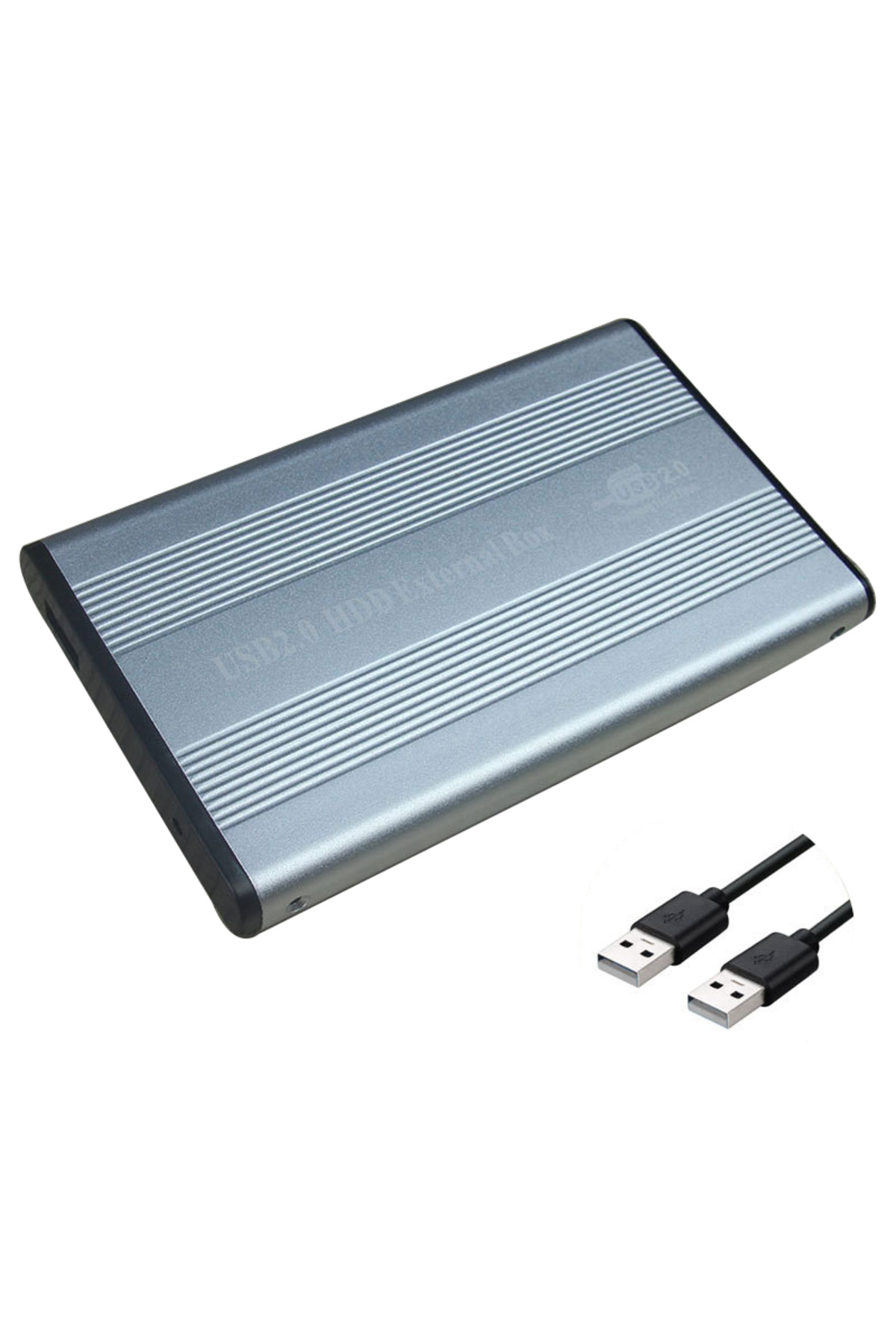 Choice1-علبة خارجية لمحرك الأقراص الصلبة IDE فضية بمنفذ USB 2.0، علبة محرك الأقراص الصلبة IDE مقاس 2.5 بوصة مع إضاءة LED 1