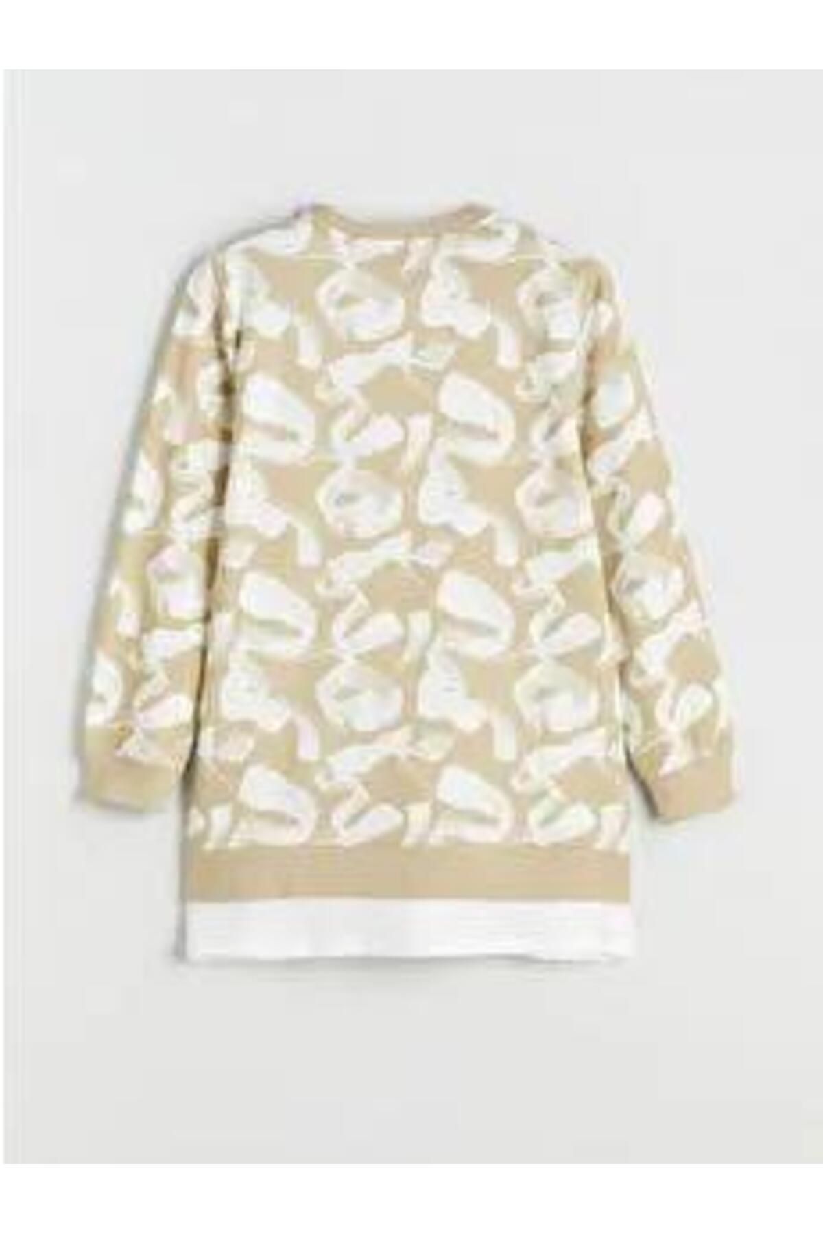LC Waikiki-Lcw Modest Patterned Oversize Women's Sweatshirt Tunic (W5) 4