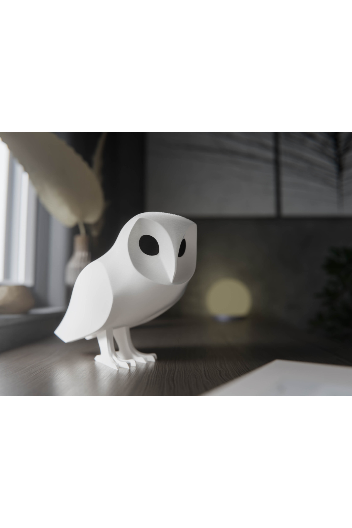 Figura del gufo del barbagianni - Figurina da collezione e decorativa stampata in 3D 15 cm