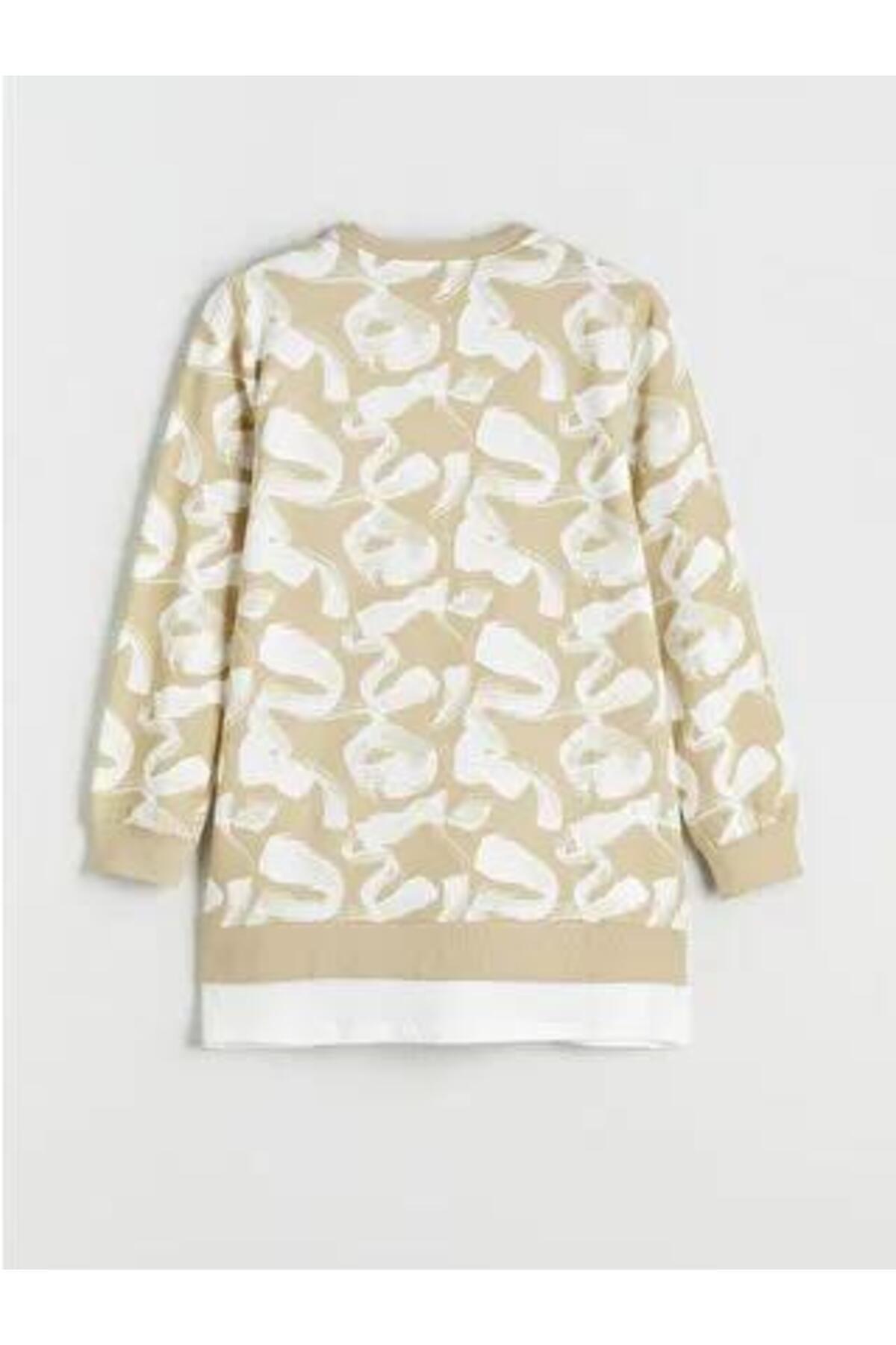 LC Waikiki-Lcw Modest Patterned Oversize Women's Sweatshirt Tunic (W5) 3