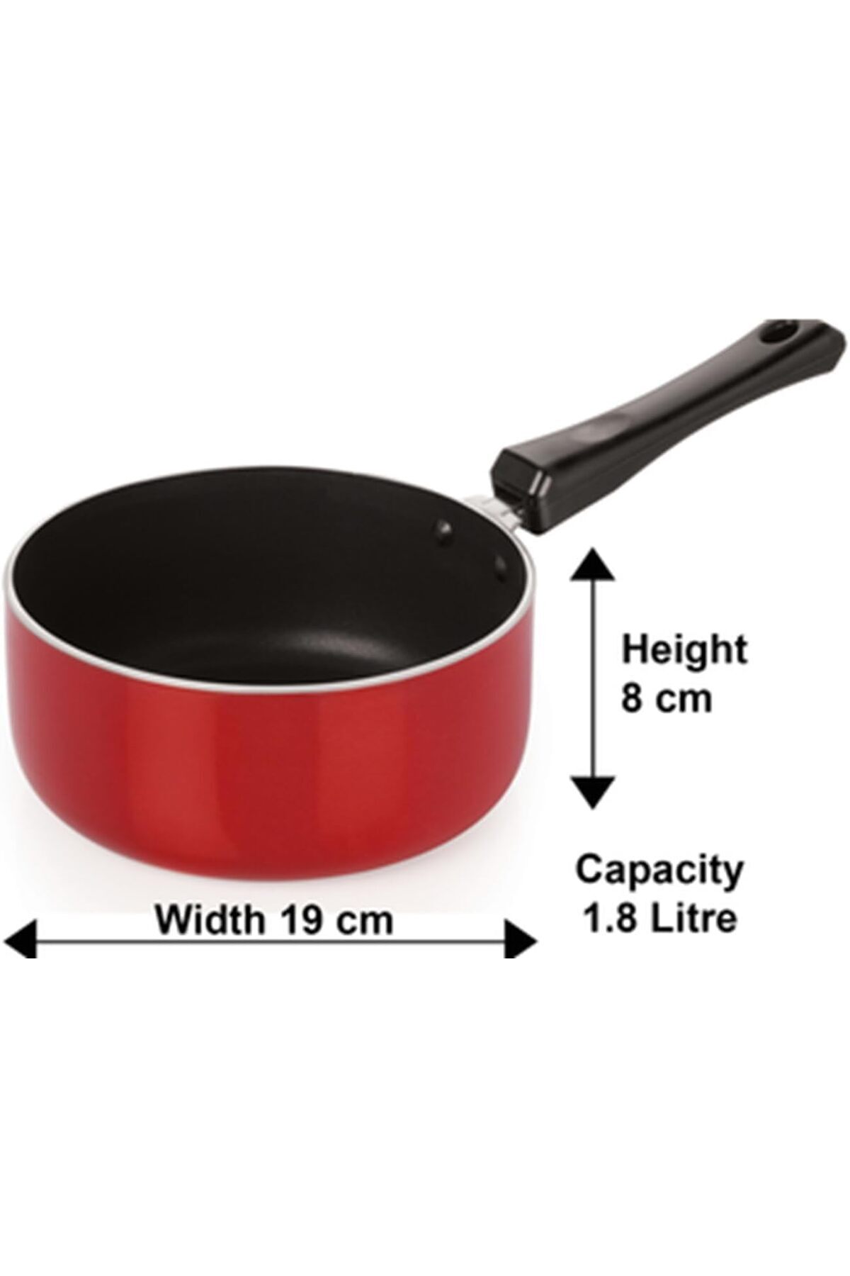 SAQOWARE-Non-Stick 18 cm Milk Pan with Handle, Saucepan and Teapot for Boiling, Heating, Ideal for M 3