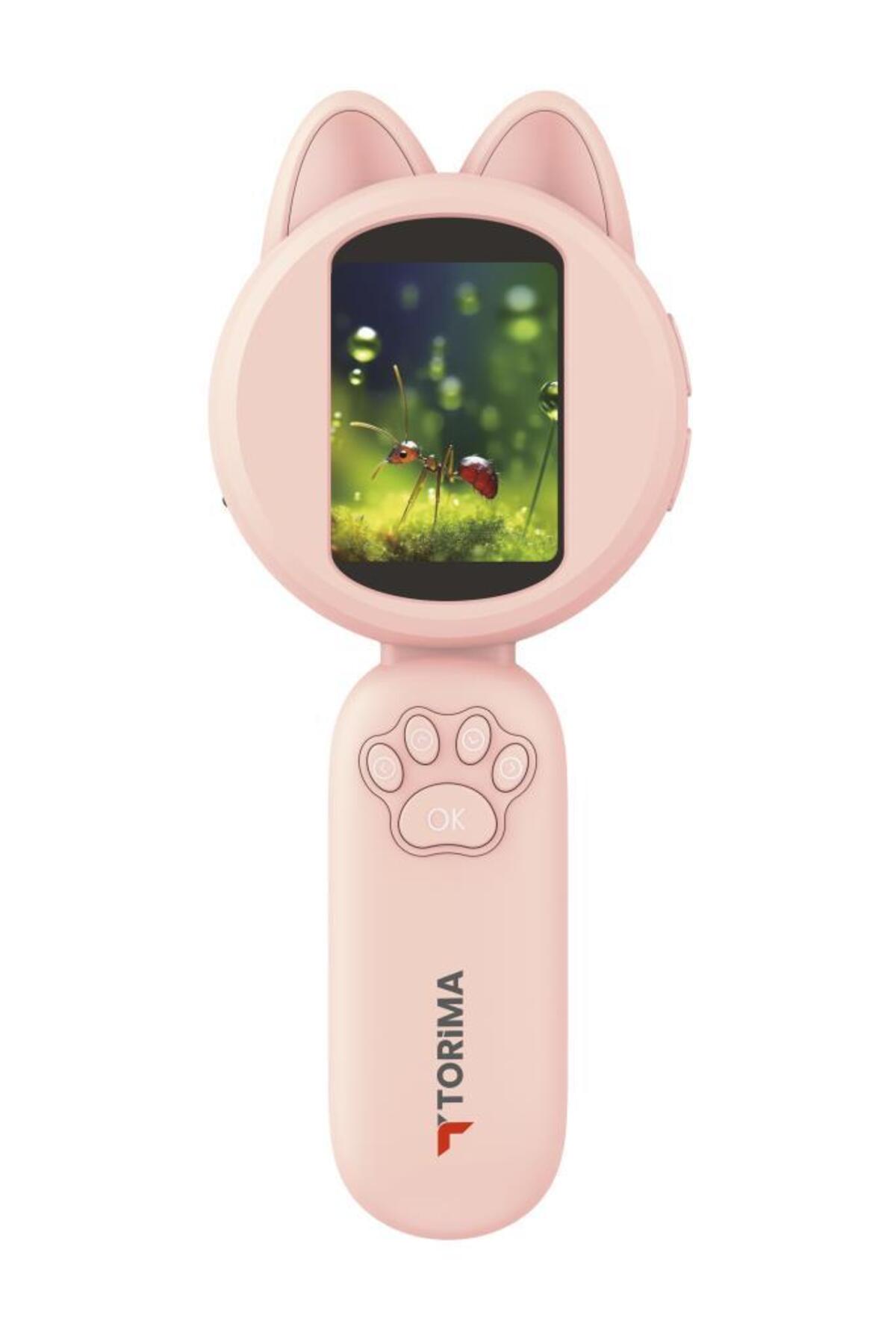 Torima Mini Dijital Mikroskop Led Işıklı HD IPS Ekranlı Eğitici Oyuncak TSM02 Pembe fotoğrafı 6 (önizleme)