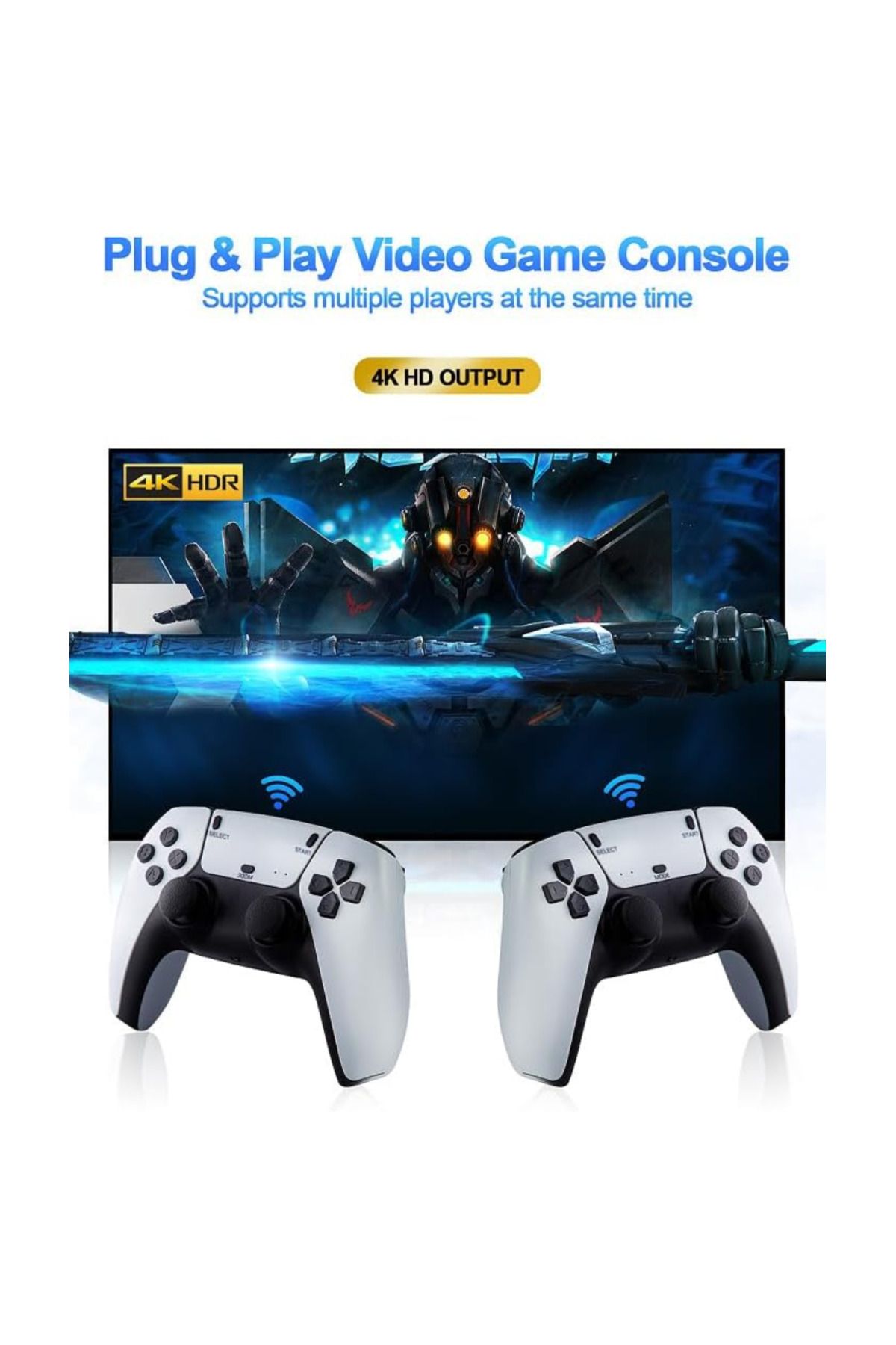 Generic-M8 Pro Wireless Game Console – Retro Arcade Home Video Console with 2.4G Controller & HD Graphics 4