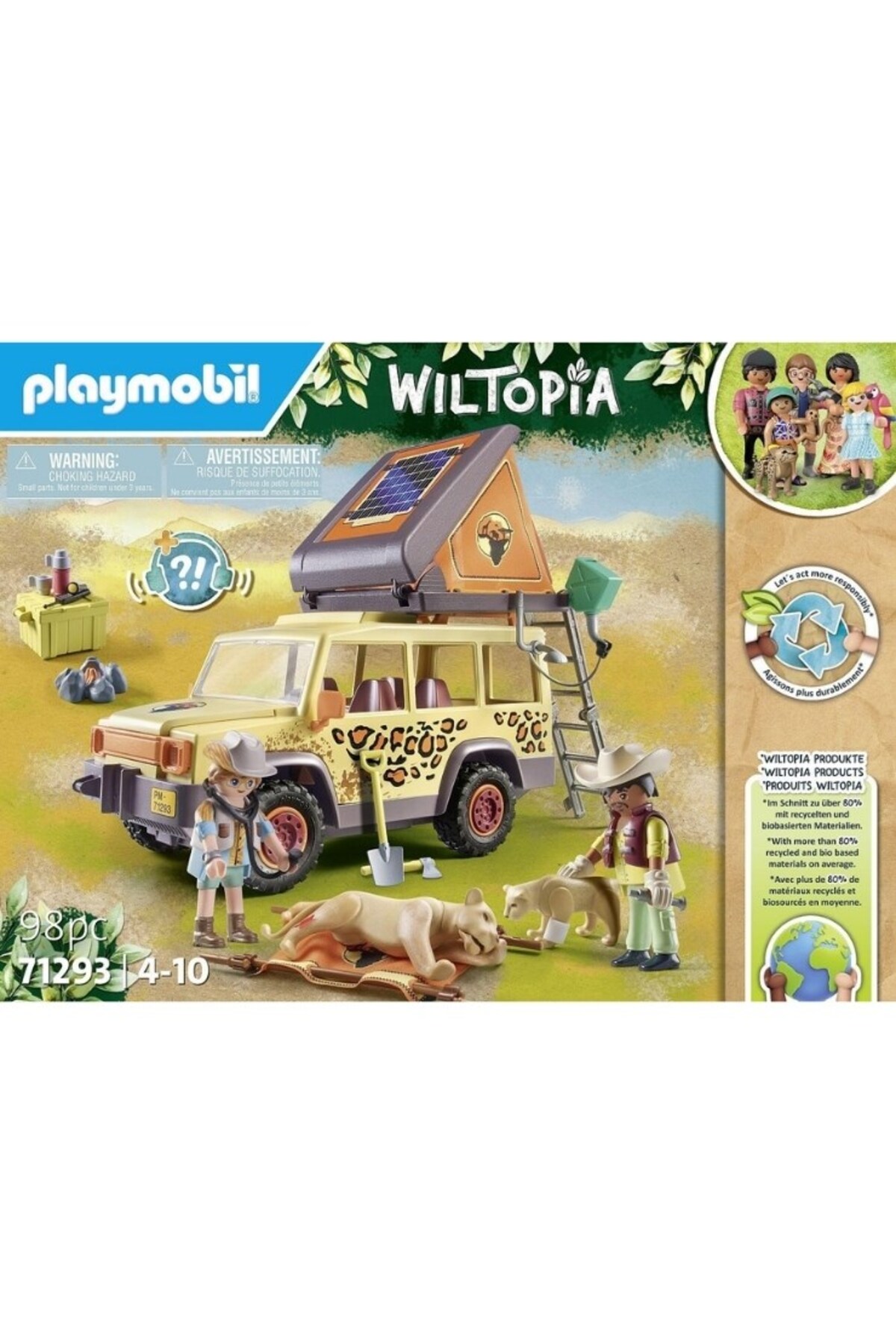 بازیموبیل ویلتوپیا: مجموعه اسباببازی ماشین سافاری زمینی شیرها ۷۱۲۹۳ (۹۸ قطعه)