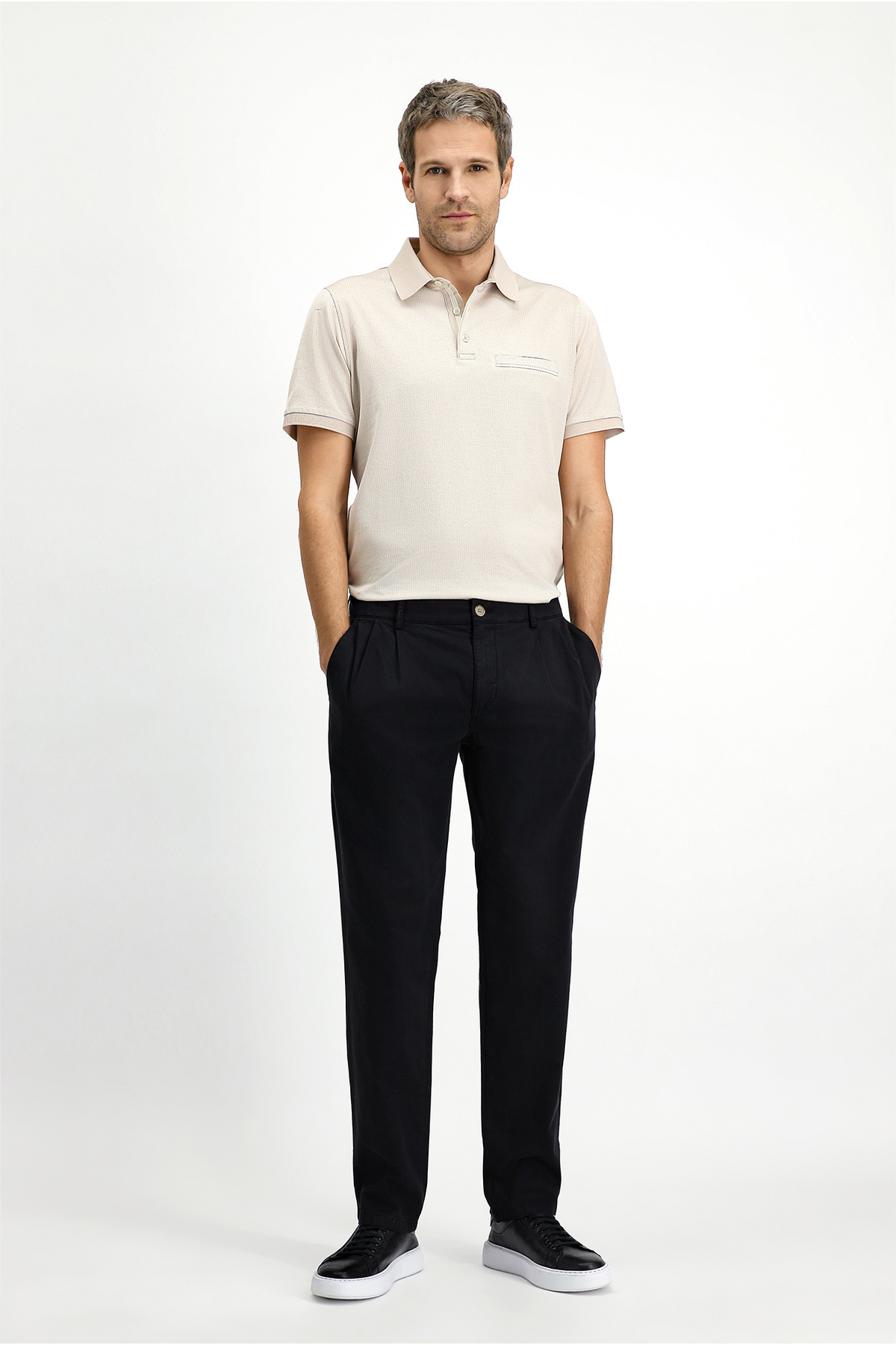 Kiğılı-Regular Fit Lycra Elastic Waist Drawstring Pleated Trousers 2