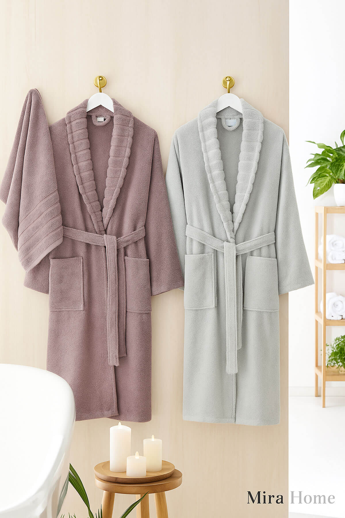 Mira Home Set De Halate De Baie Soft Elegance, 4 Piese, 100% Bumbac Unisex - Standard