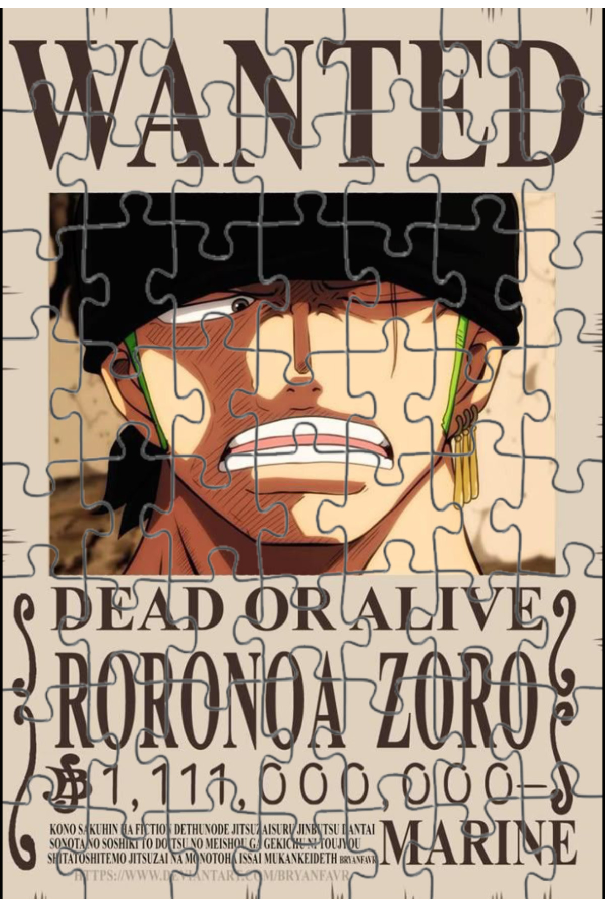 Rangooページ Toyaso One Piece Roronoa Zoro Wanted Anime 99 Parça Puzzle - Fiyatı
