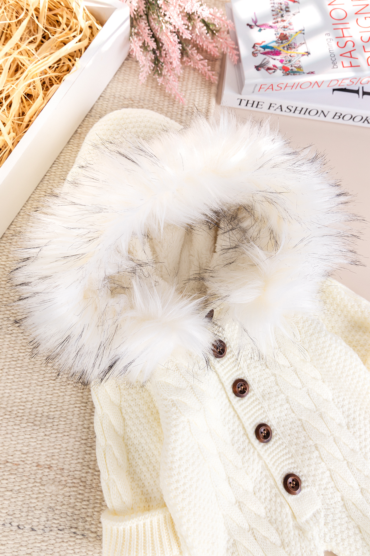 Babymod Triko Örgü Kışlık İçi Welsoft Astarlı Kapüşonlu Kız/Erkek Bebek Tulum fotoğrafı 5 (önizleme)