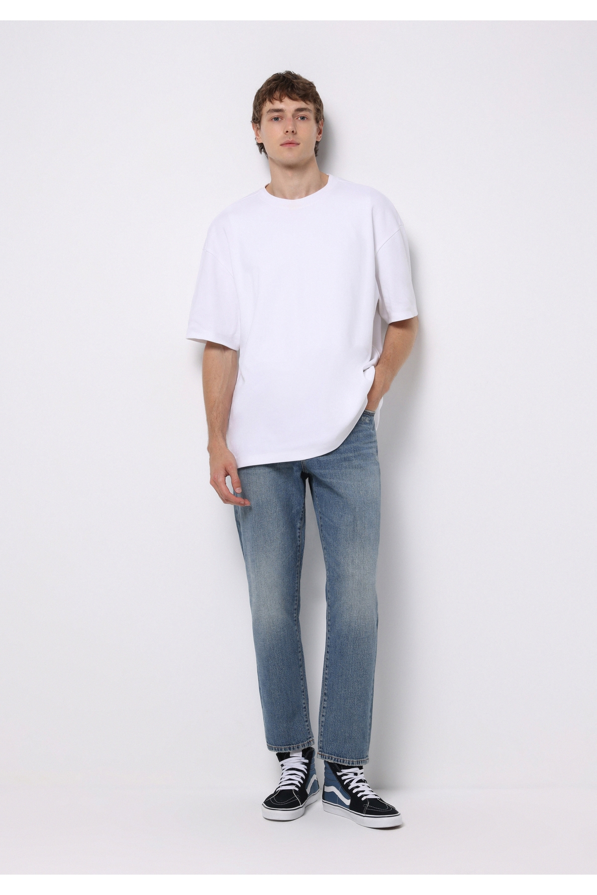 Loose Tapered Fit Erkek İndigo Jean Pantolon