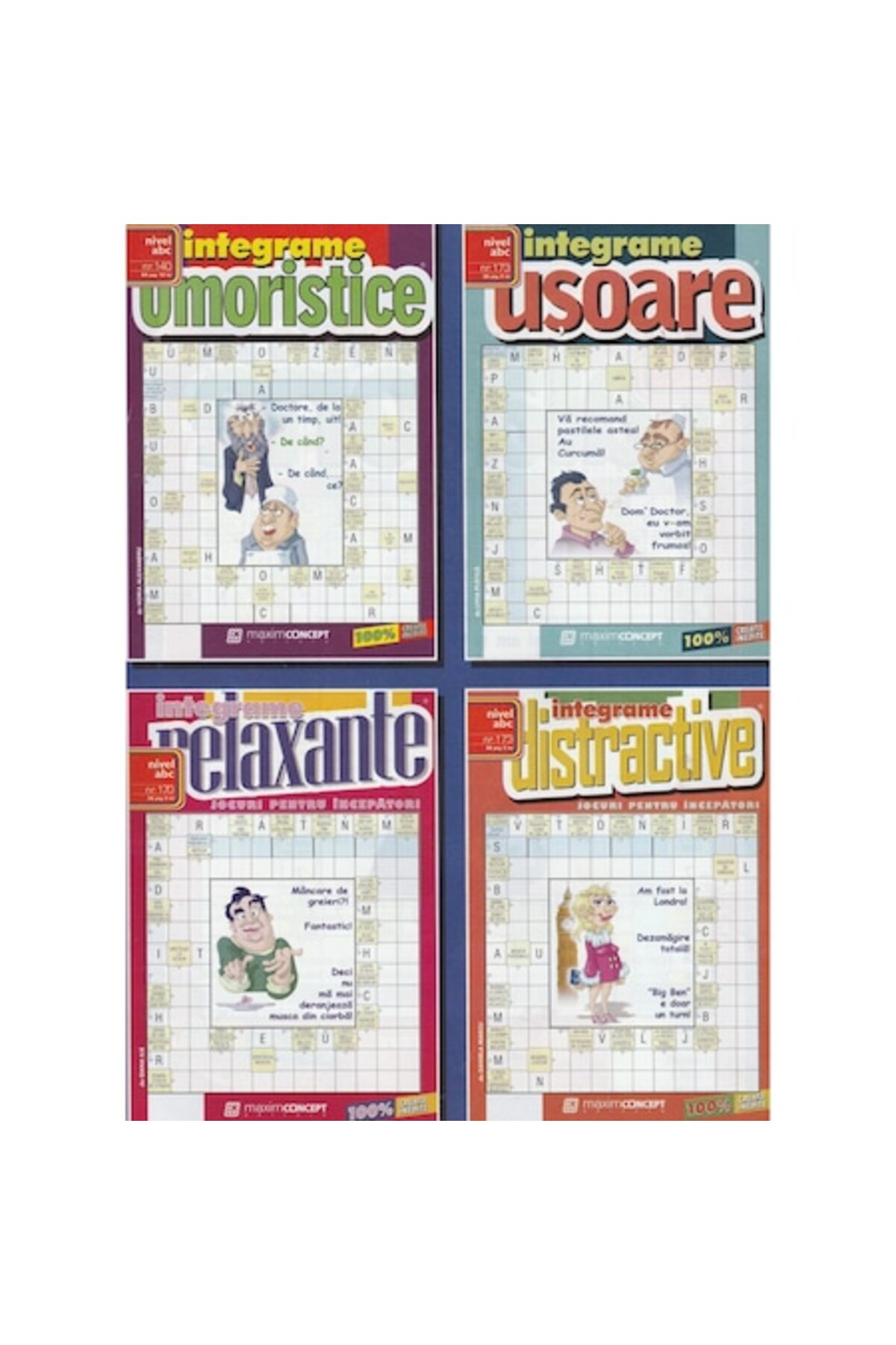 Maxim Concept-Pachet de integrame umoristice, integrame usoare, integrame relaxante, integrame distractive - nivel 1