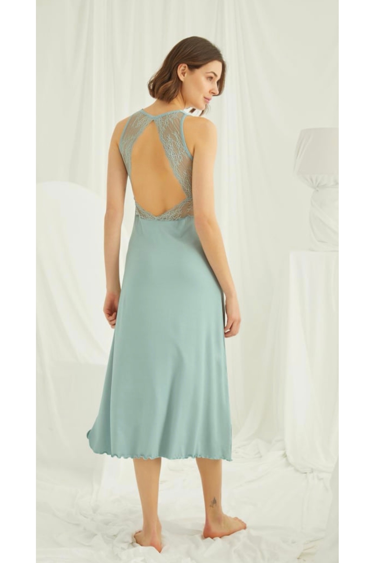 NightLove Monamise Sırt Dekolteli Askılı Gecelik 18464