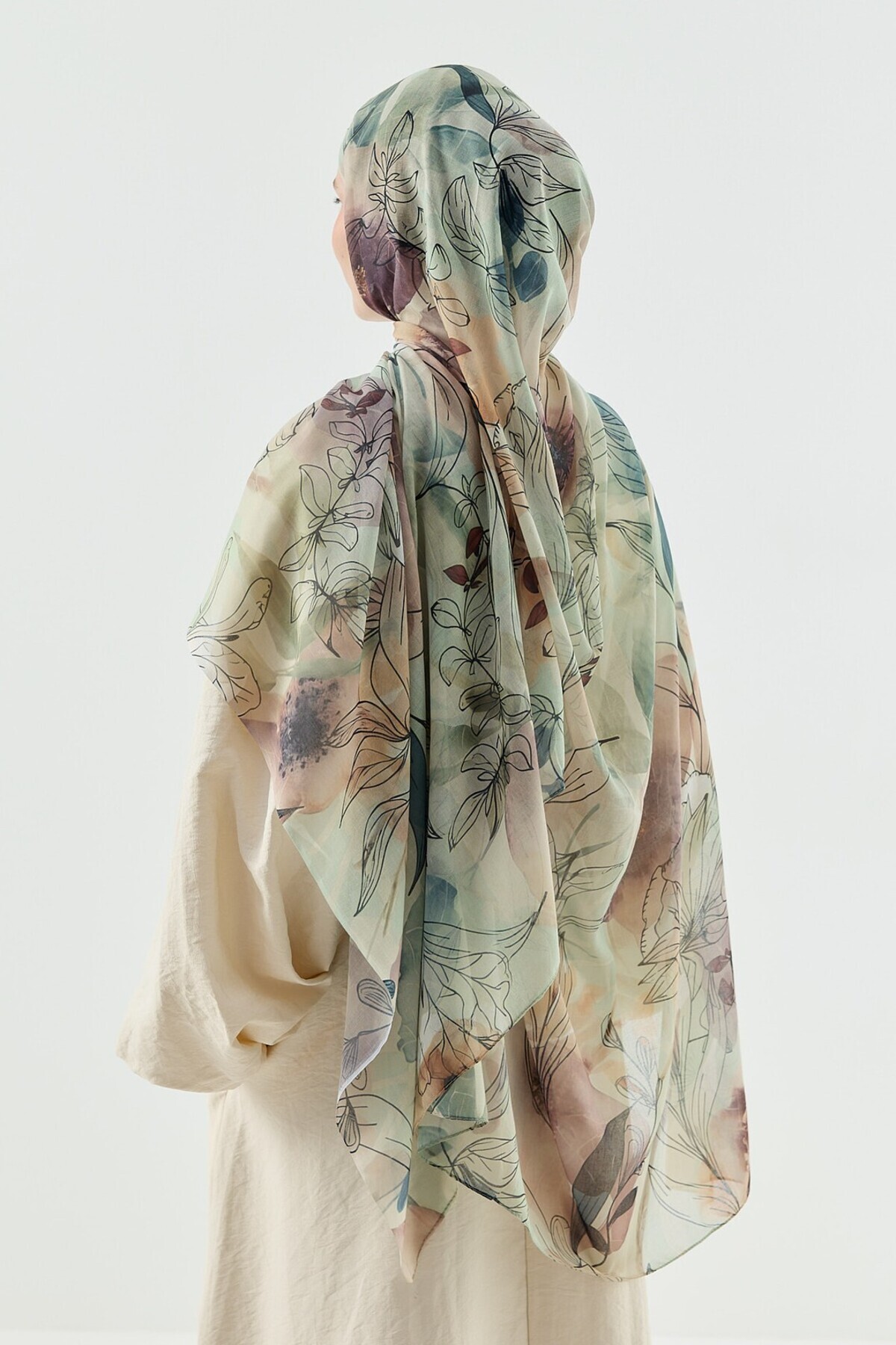 Modakaşmir-Lily Pattern Moon Shawl 3