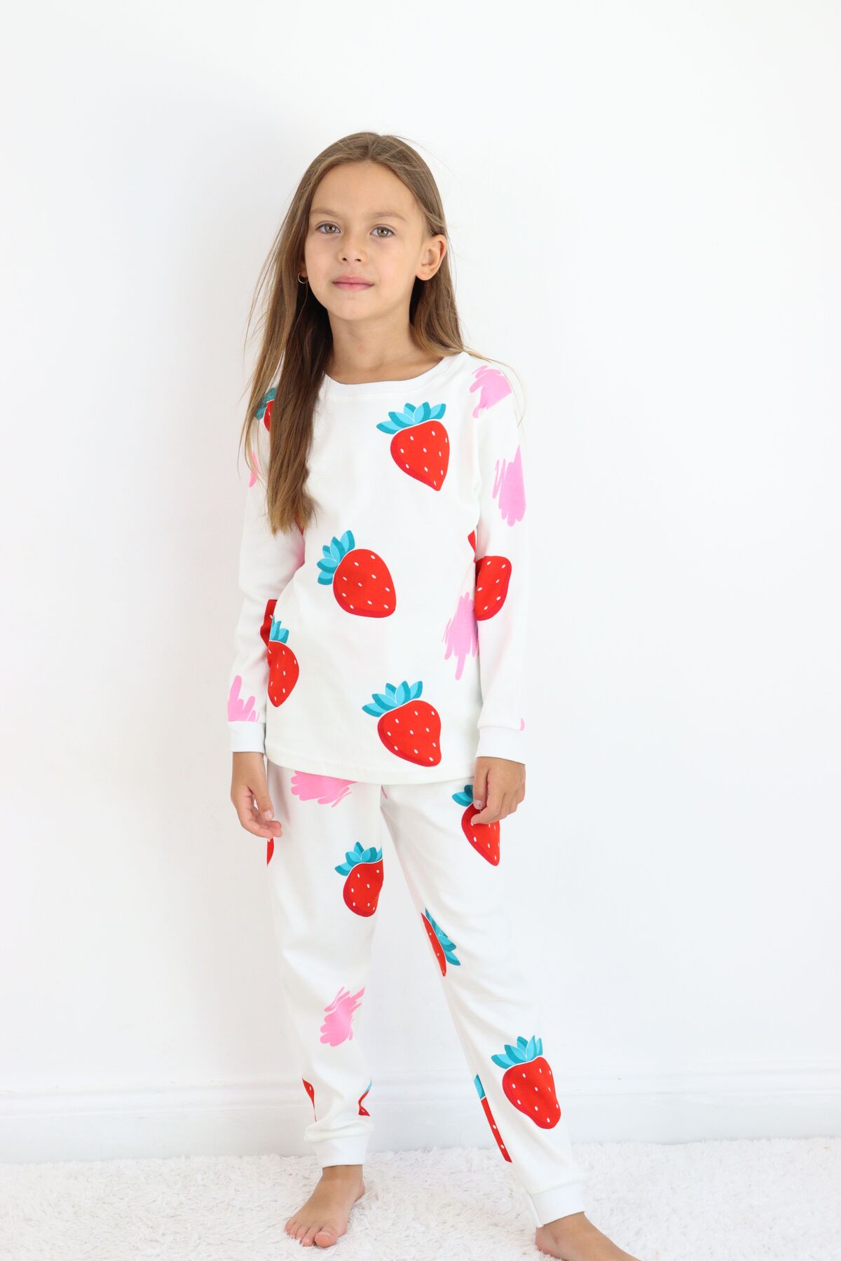 HARİKA KİDS Kız Çocuk Orta Kalınlıkta Basic Baskılı Pijama Takımı fotoğrafı 7 (önizleme)