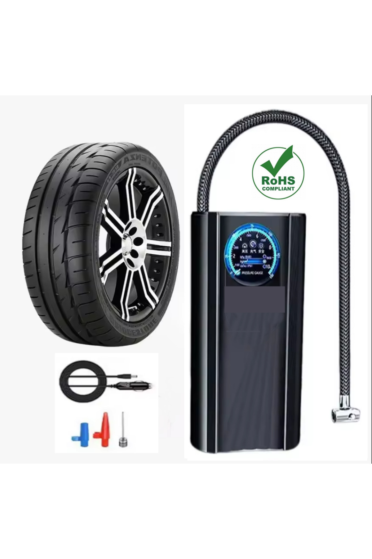 Havana Slim Siyah Model Oto Kompresör Araç Lastik Şişirici Hava Lastik pompası konpresörü