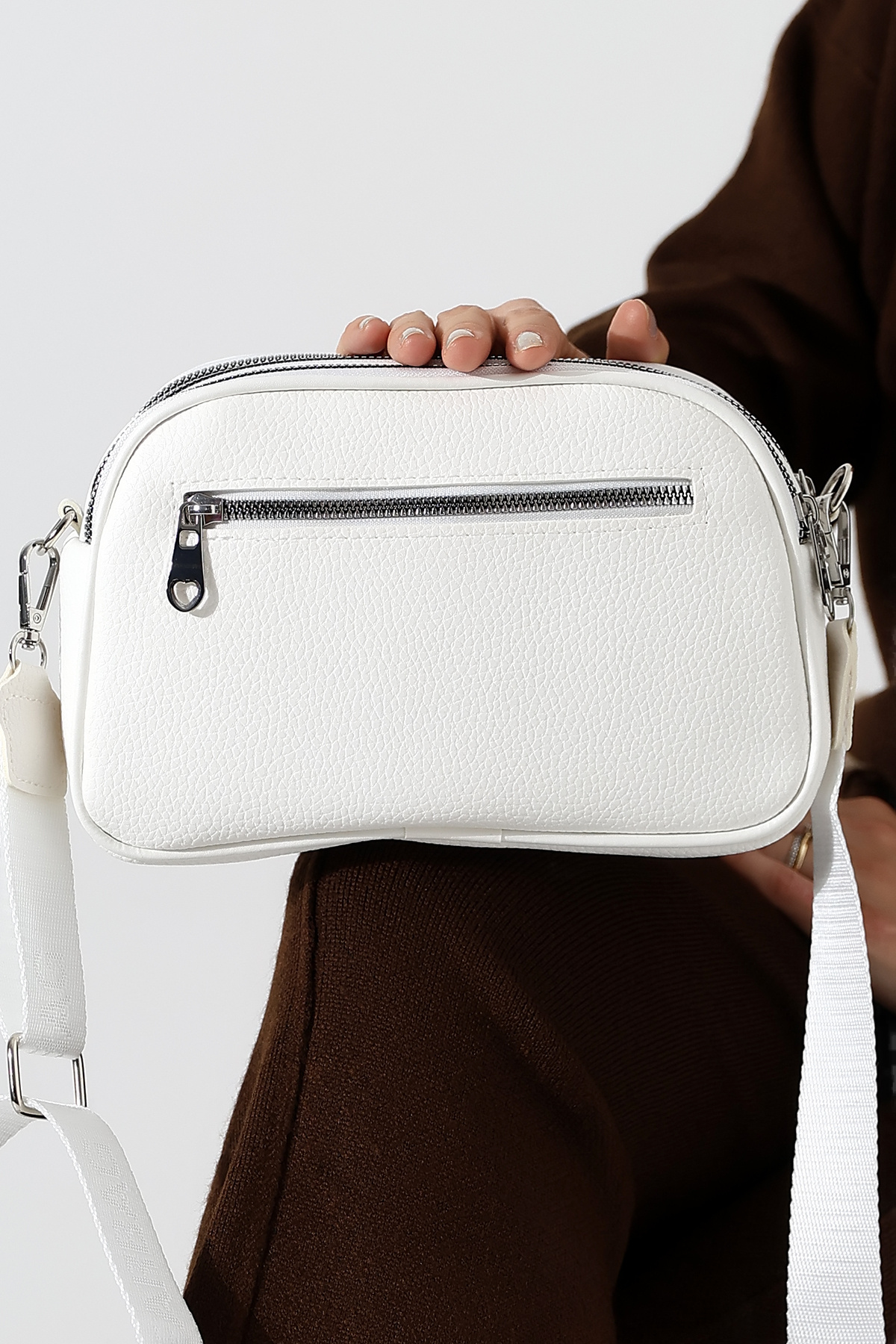 pattersty-Multi-Compartment Medium Size Soft Leather Women's Adjustable Cross Shoulder Bag 6