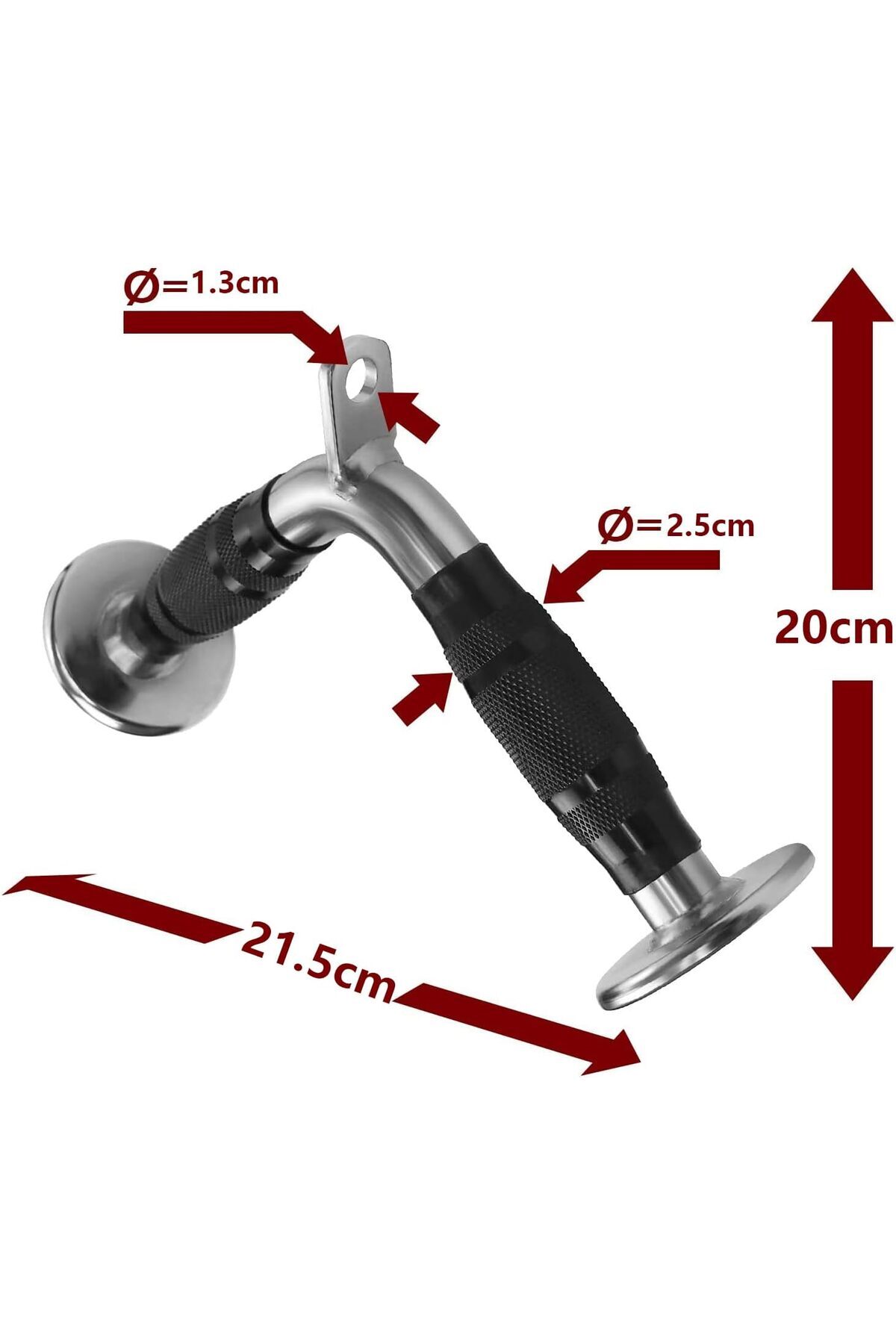 erorex-Tricep Press Down Bar V Bar Cable Attachment Non Slip Rubber Handle Lat Pull Down Attachment Weight 2