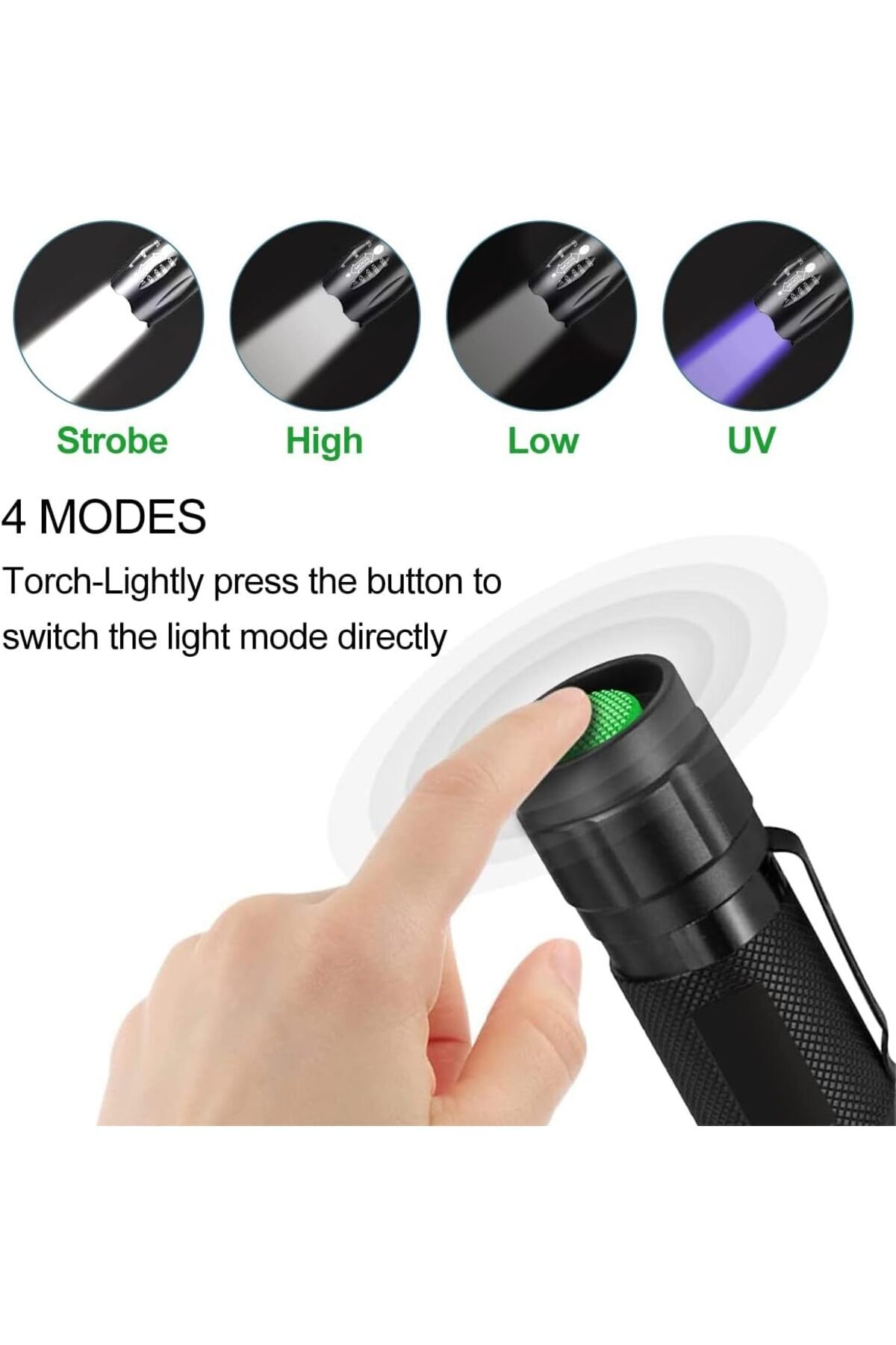 erorex-UV Flashlight 395nm LED Flashlight High Lumens Portable Blacklight UV Torch 4 Modes Camping Torch 3