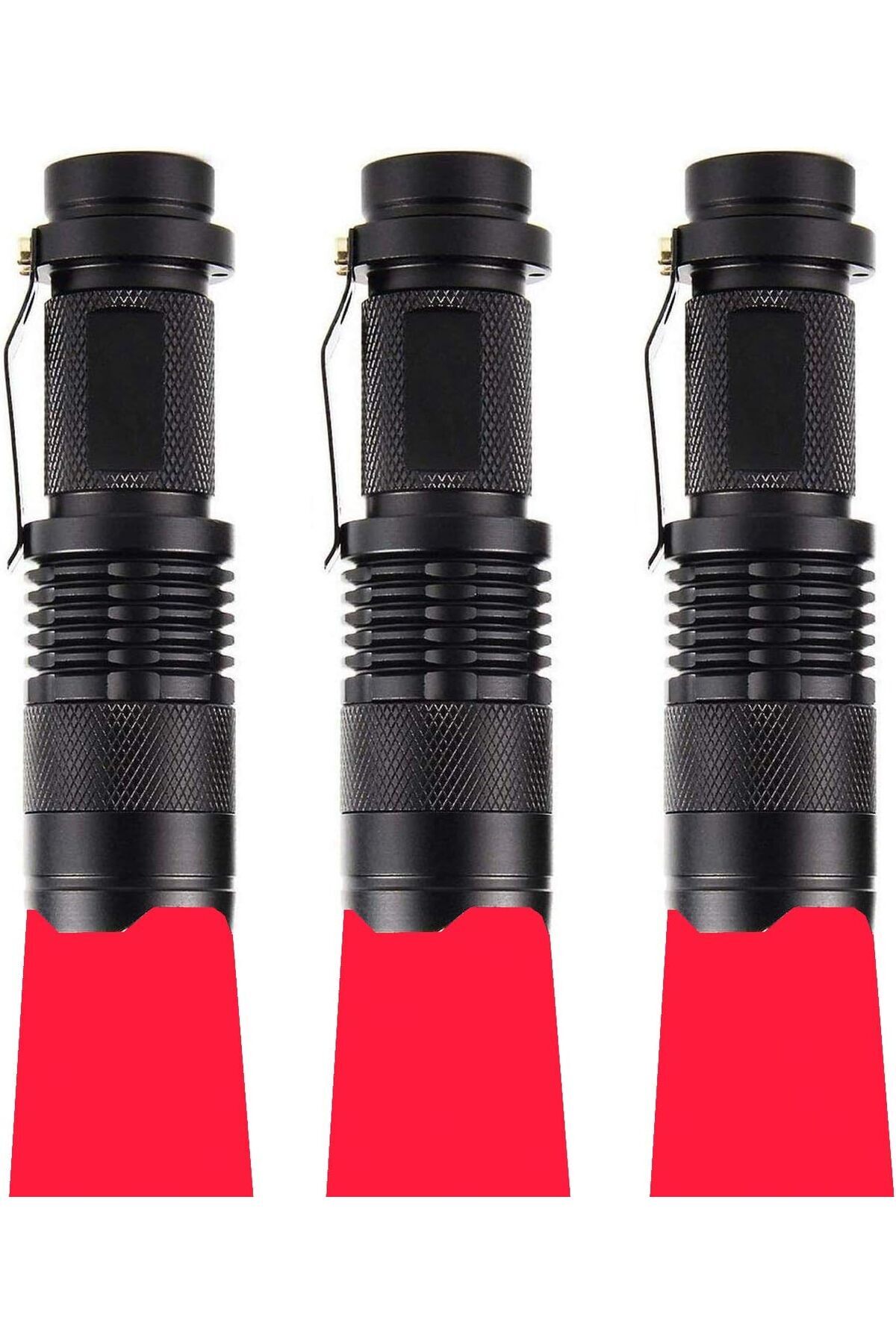 erorex-Pack 3 Single Mode Red Light Flashlight 1 Mode Red Led Flashlight Red Flashlight Torch Red Led Red 1