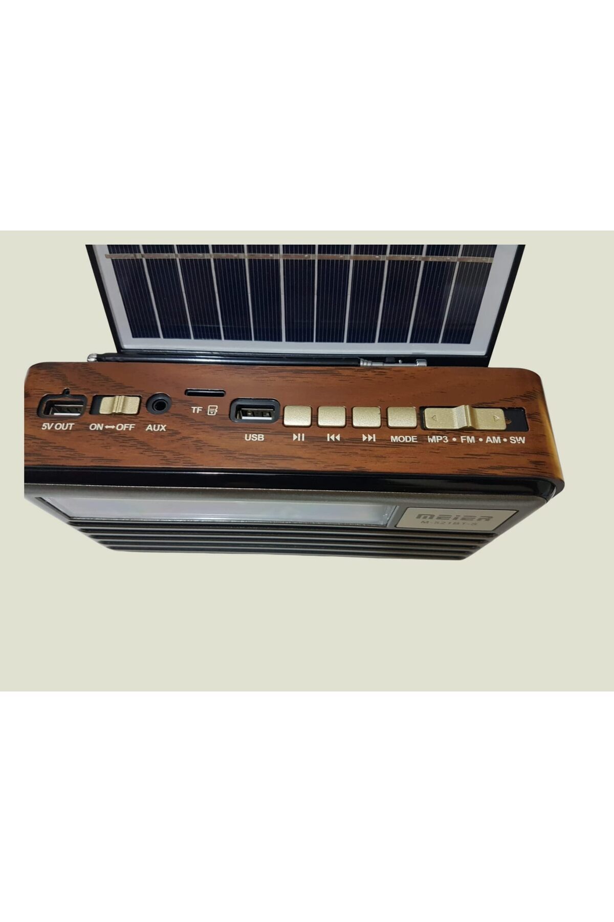 erorex-Solar Powered 3W Radio with LED Flashlight TF USB Aux Memory with Bluetooth 2