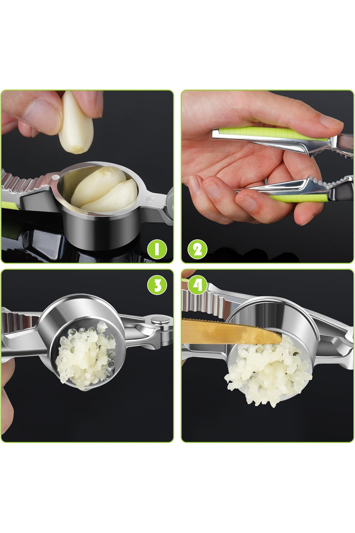 OEM-Robust garlic press with non-slip handles and nutcracker 7