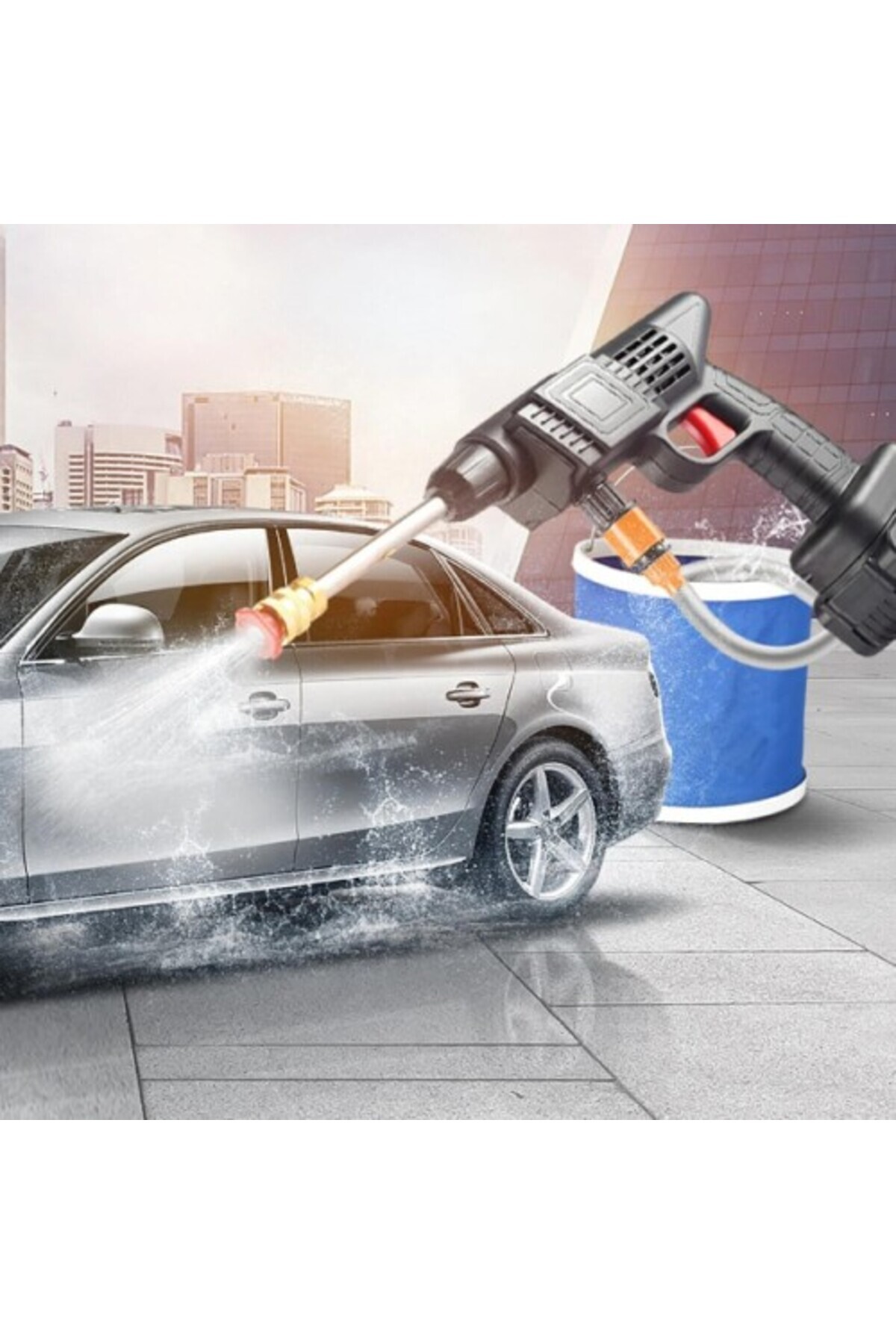 Cosmos e-ticaret 48V Şarjlı Çift Bataryalı Taşınabilir Basınçlı Yıkama Sulama Tabancası