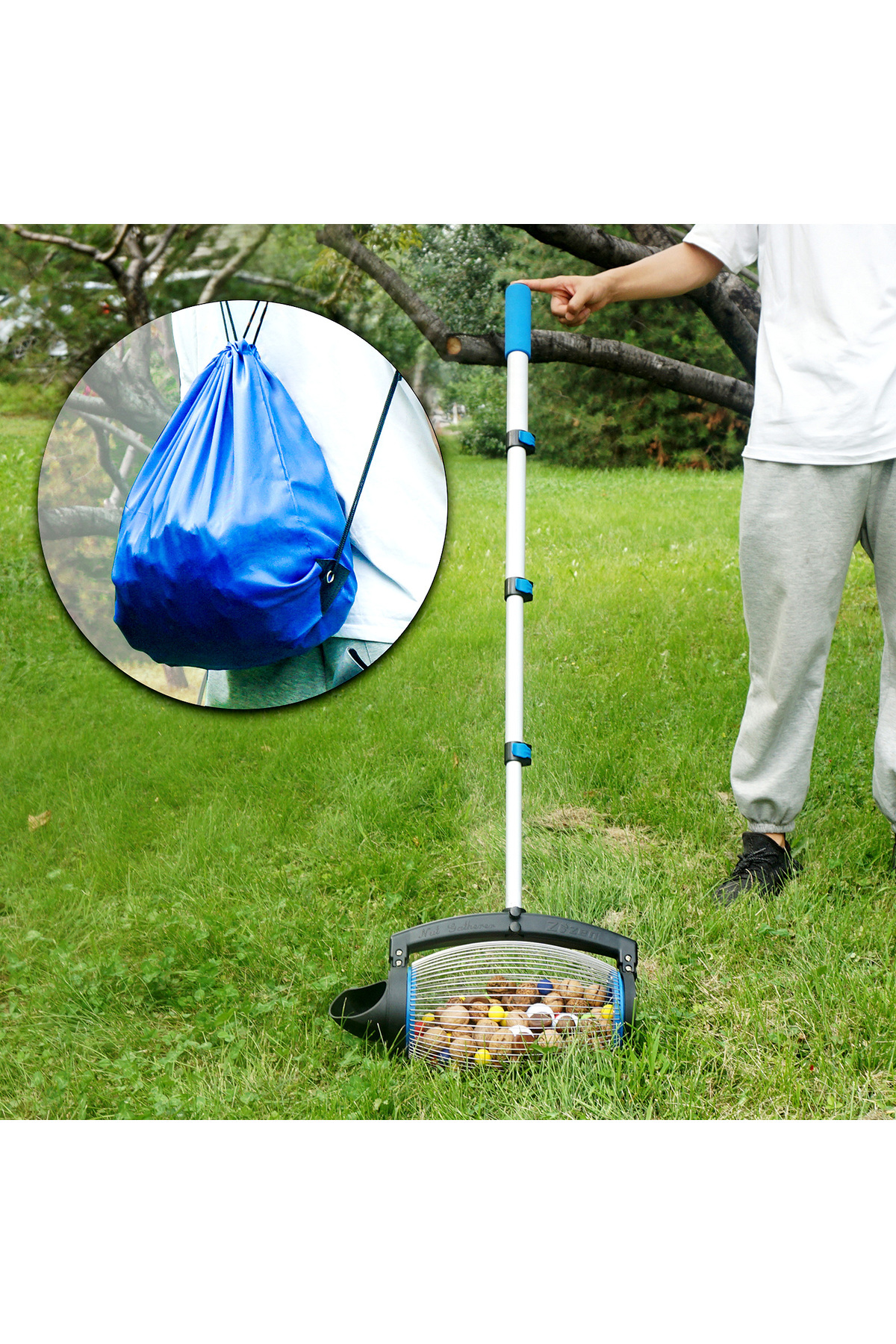 VSM-Adjustable fruit picker with telescopic handle for picking fruit, nuts, plums, hazelnuts, etc. 6