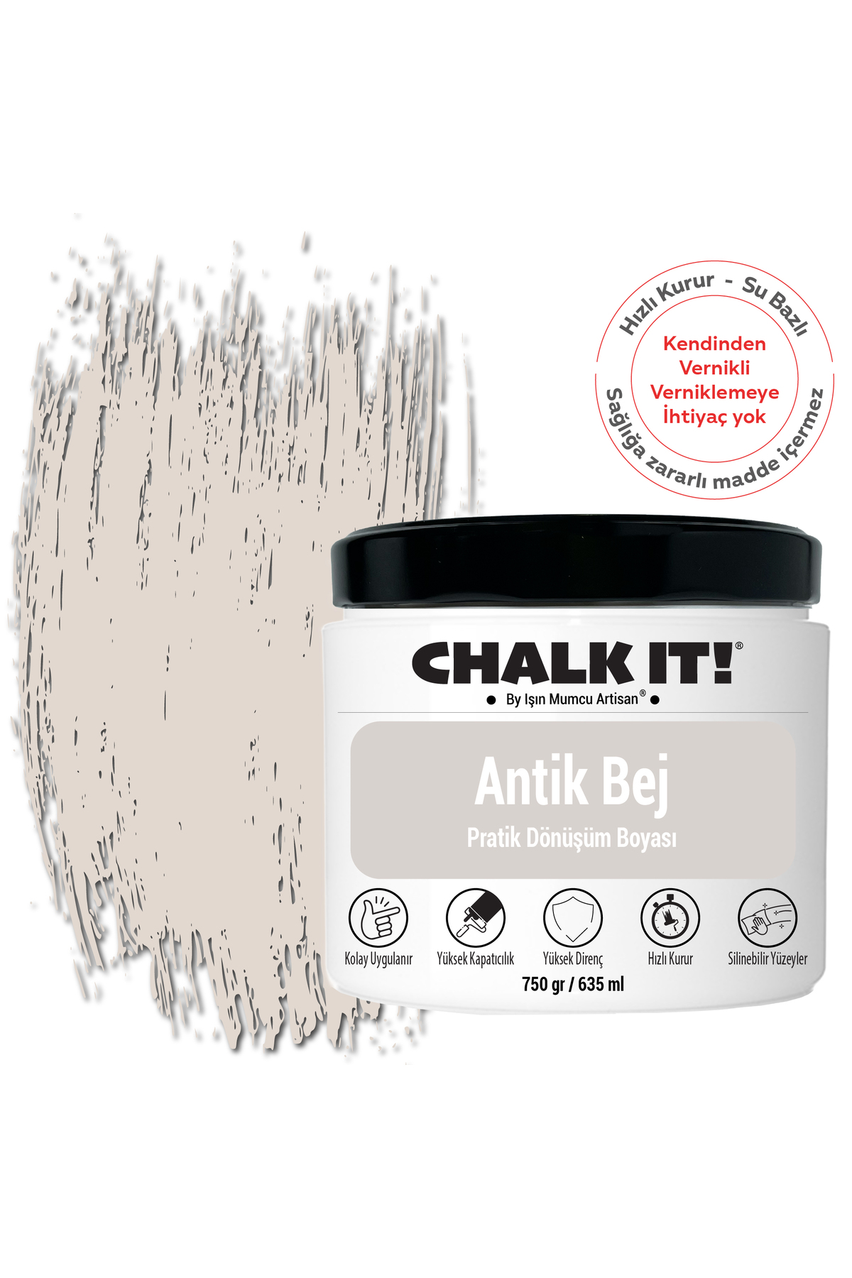 Işın Mumcu Artisan Chalk It Kendinden Vernikli Boya | Antik Bej