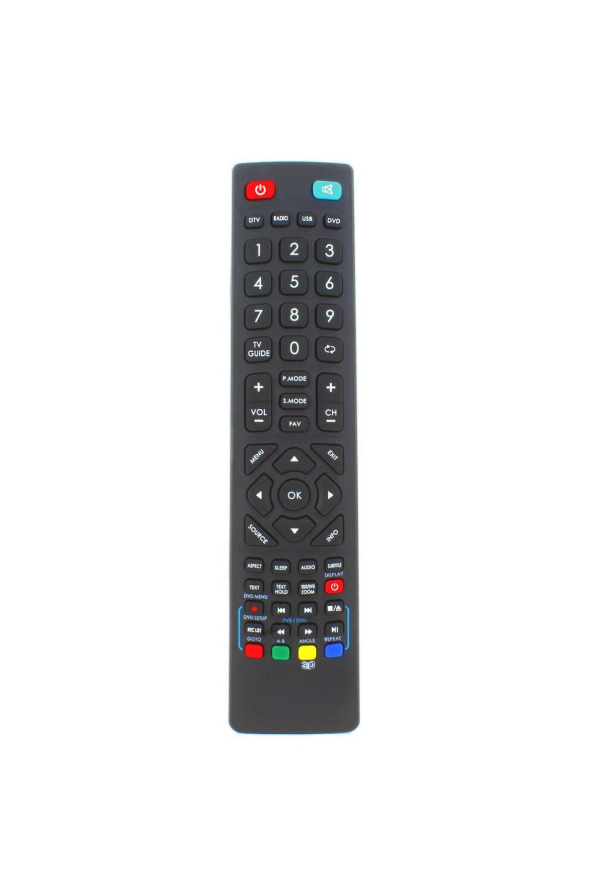 KNTECH-Remote Control LED/LCD TV 3D Technika/Blaupunkt/SHARP/E-Motion, black, compatible with original remo 4