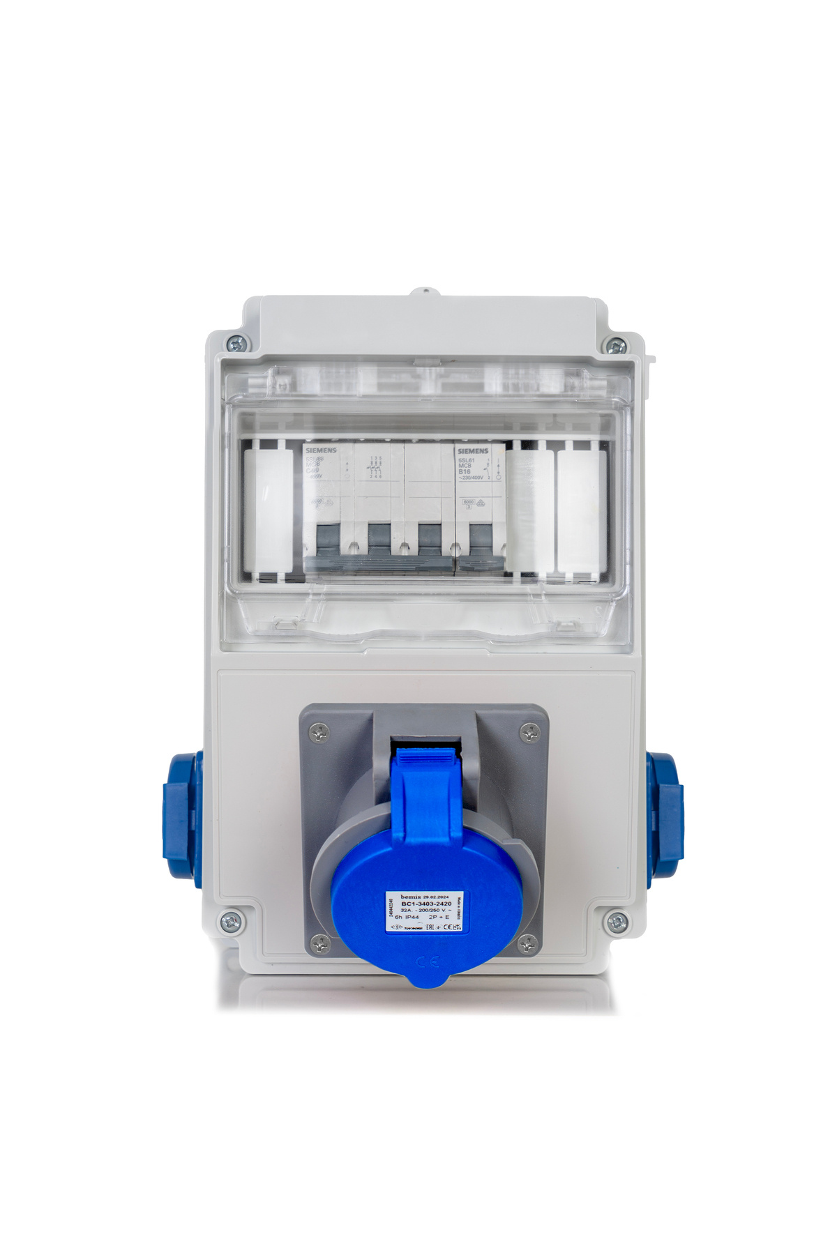 ERC ROYAL ELEKTRİKLİ ARAÇ MONOFAZE ŞARJ İSTASYONU BESLEME PANOSU. 7,4 KW. BLUE ADAPTOR UYUMLU.